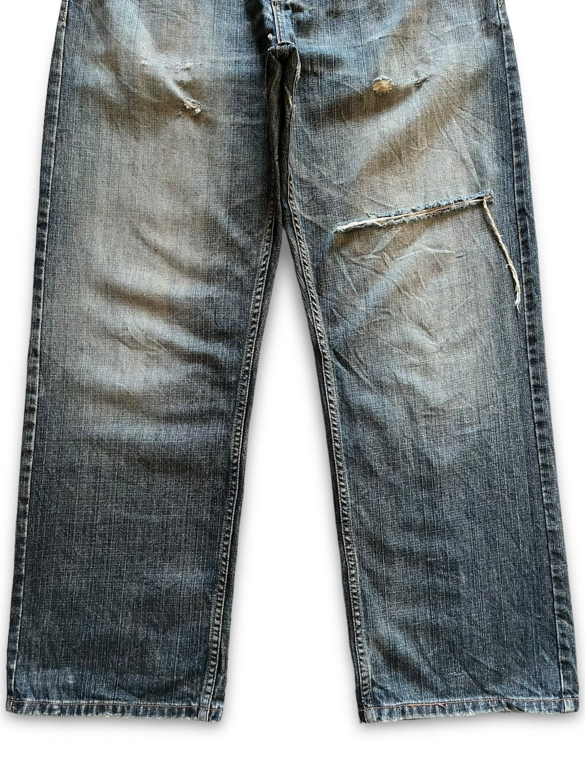 Levi's Vintage 80s Levis 569 Blue Wash Distressed Baggy Jeans 34x30 Size US 34 / EU 50 - 6 Thumbnail