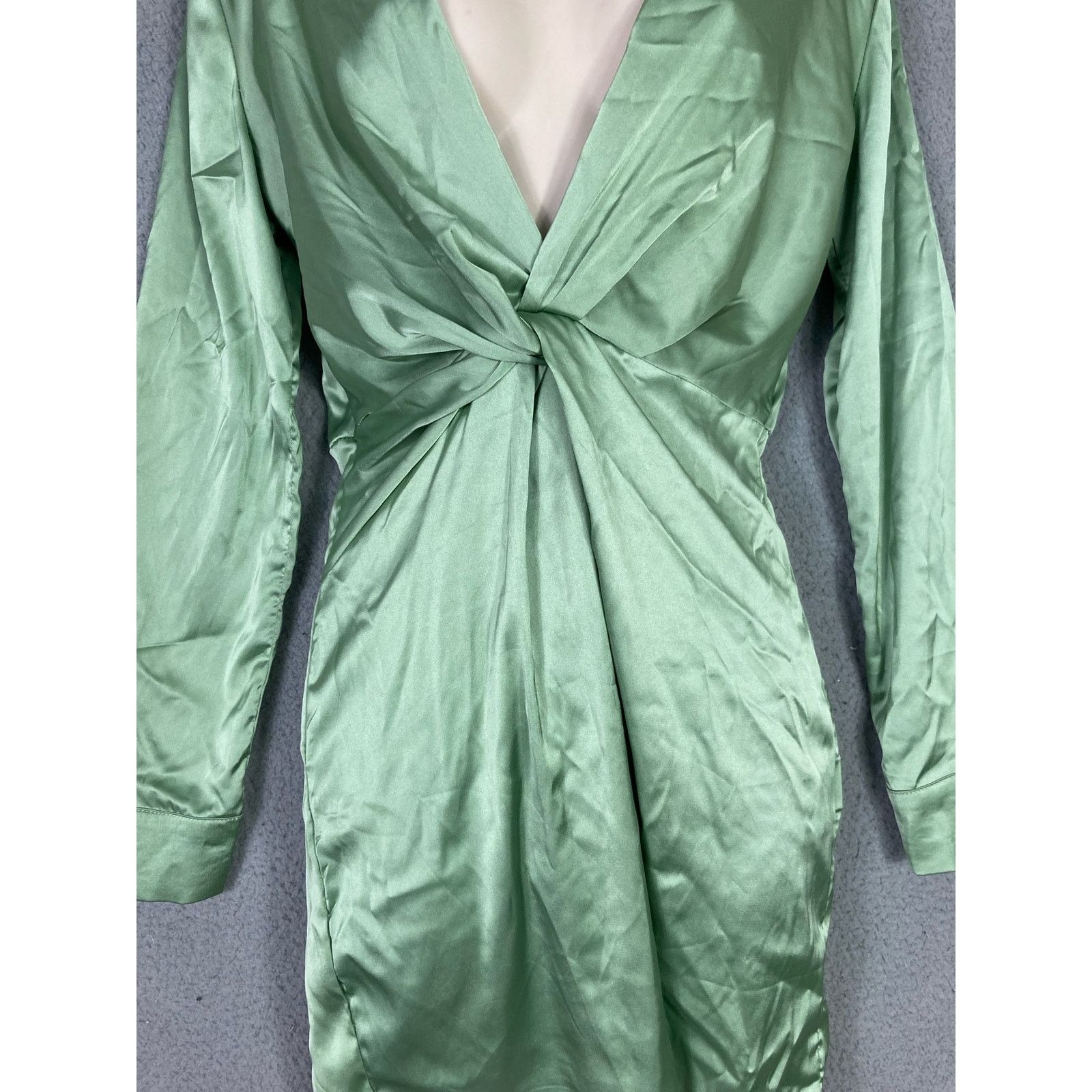 Shein SHEIN Satin Nightgown Olive Green Long Bell XS NWT Size XS / US 0-2 / IT 36-38 - 10 Thumbnail