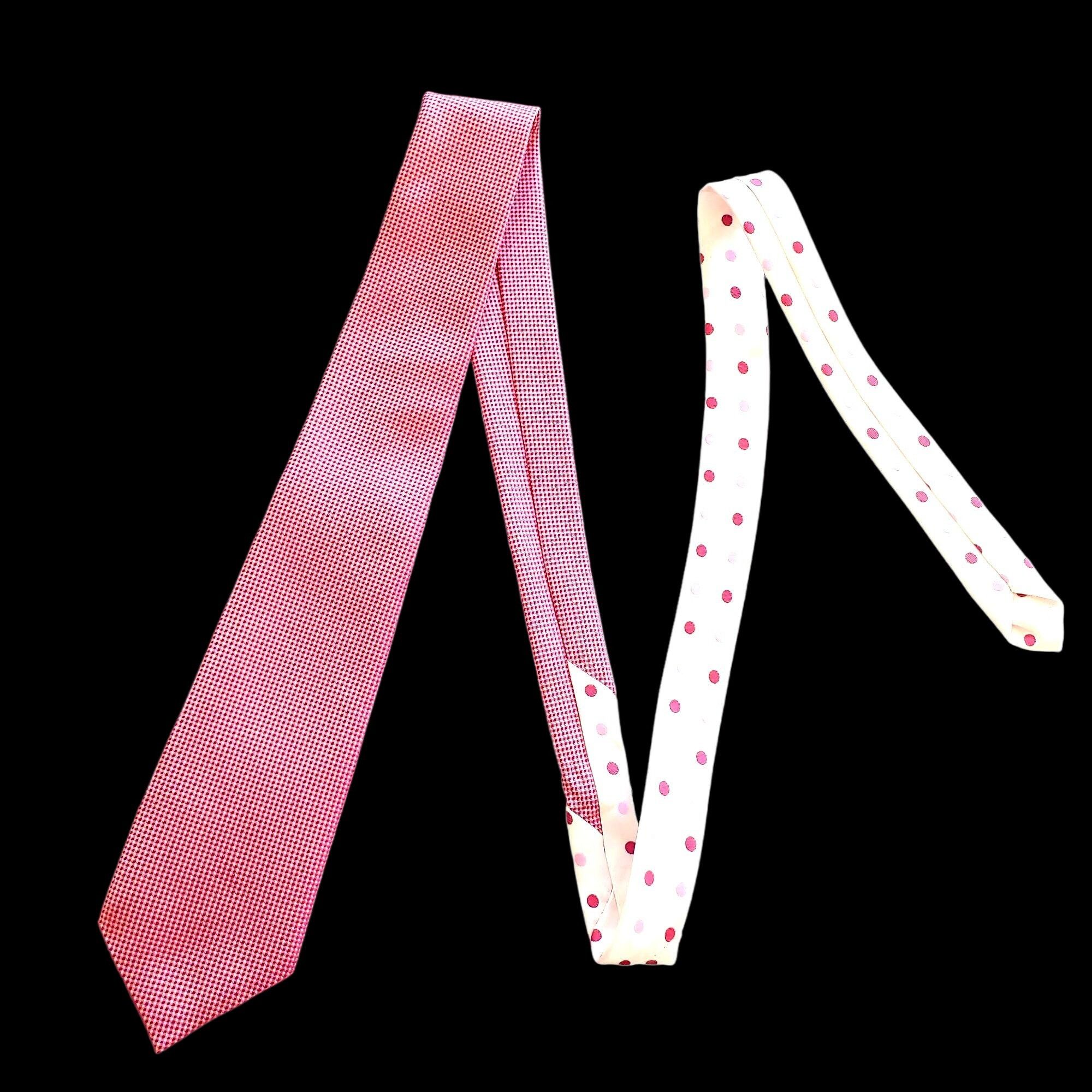 Other Red Tie Pink Polka Dot Rosso Bianco 3.25 Inch Wide 60 Inches Size ONE SIZE - 2 Thumbnail