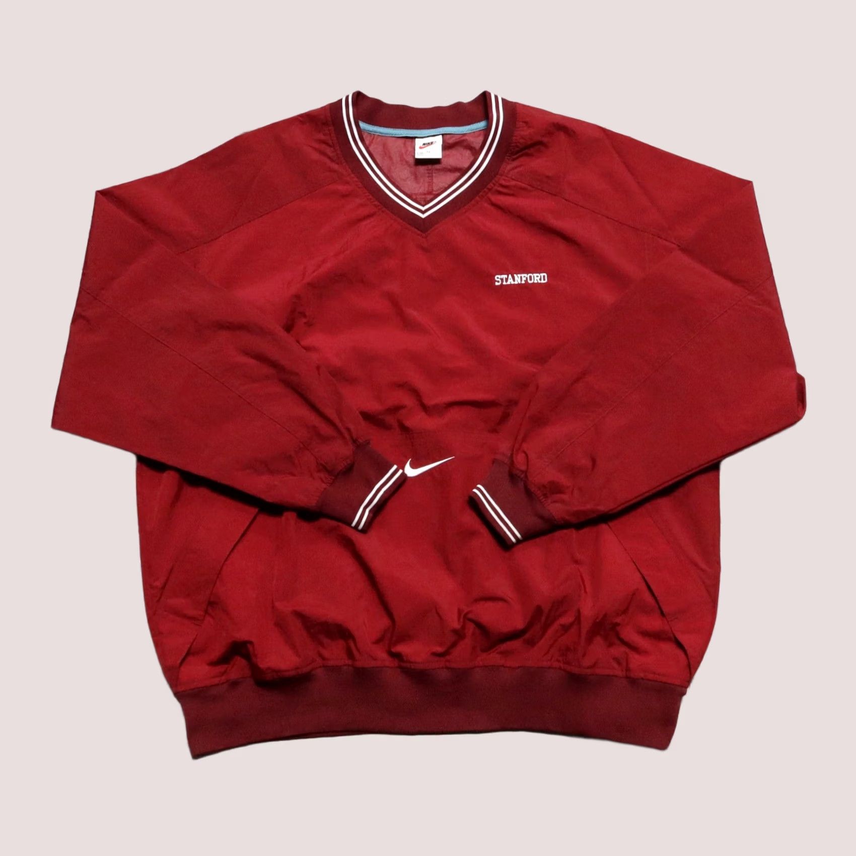 Nike VINTAGE Nike Stanford Center Swoosh Pullover Sweatshirt Mens XL Maroon 90s Size US XL / EU 56 / 4 - 1 Thumbnail