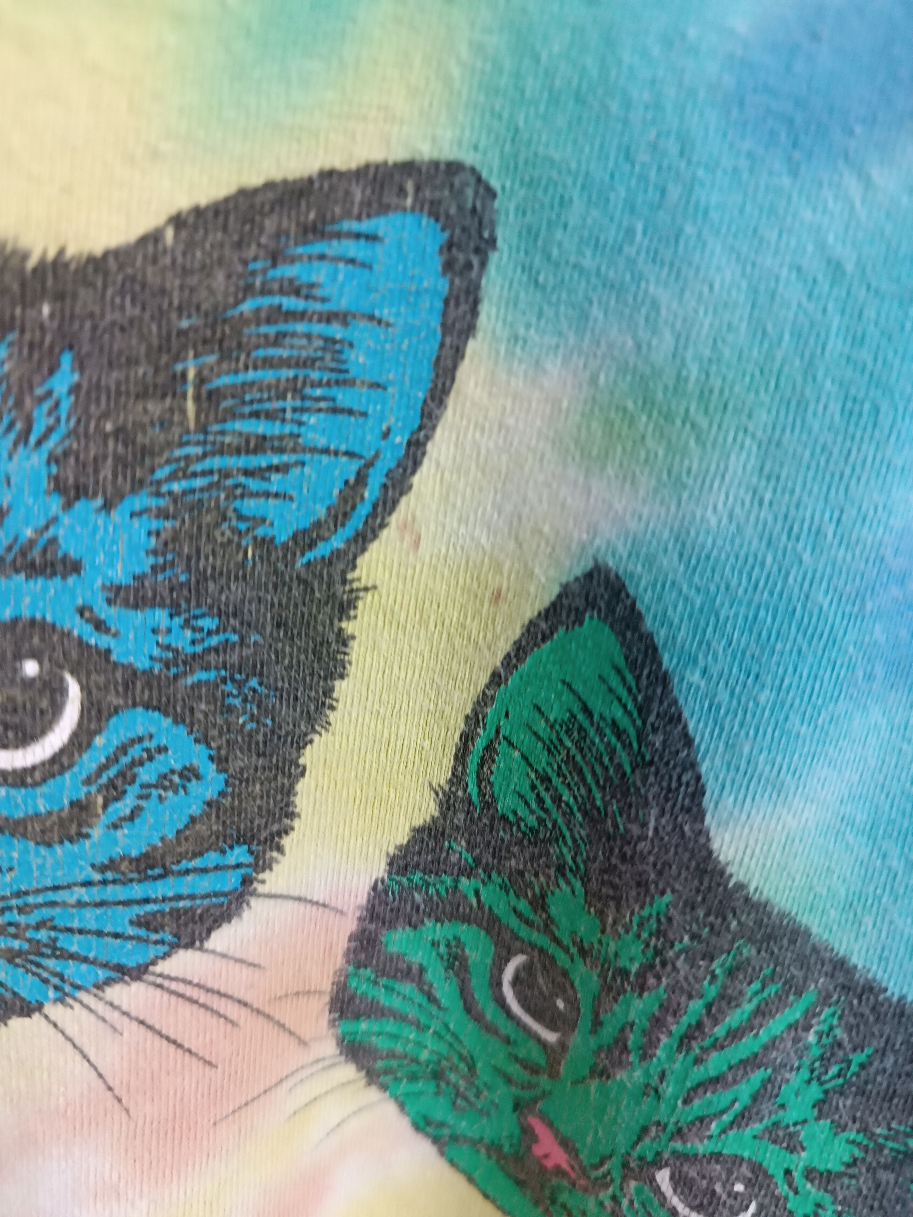 Vintage VINTAGE CAT TIE DYE LSD HIGH FUNNY HUMOR DRUG PET TEE Size US L / EU 52-54 / 3 - 8 Thumbnail
