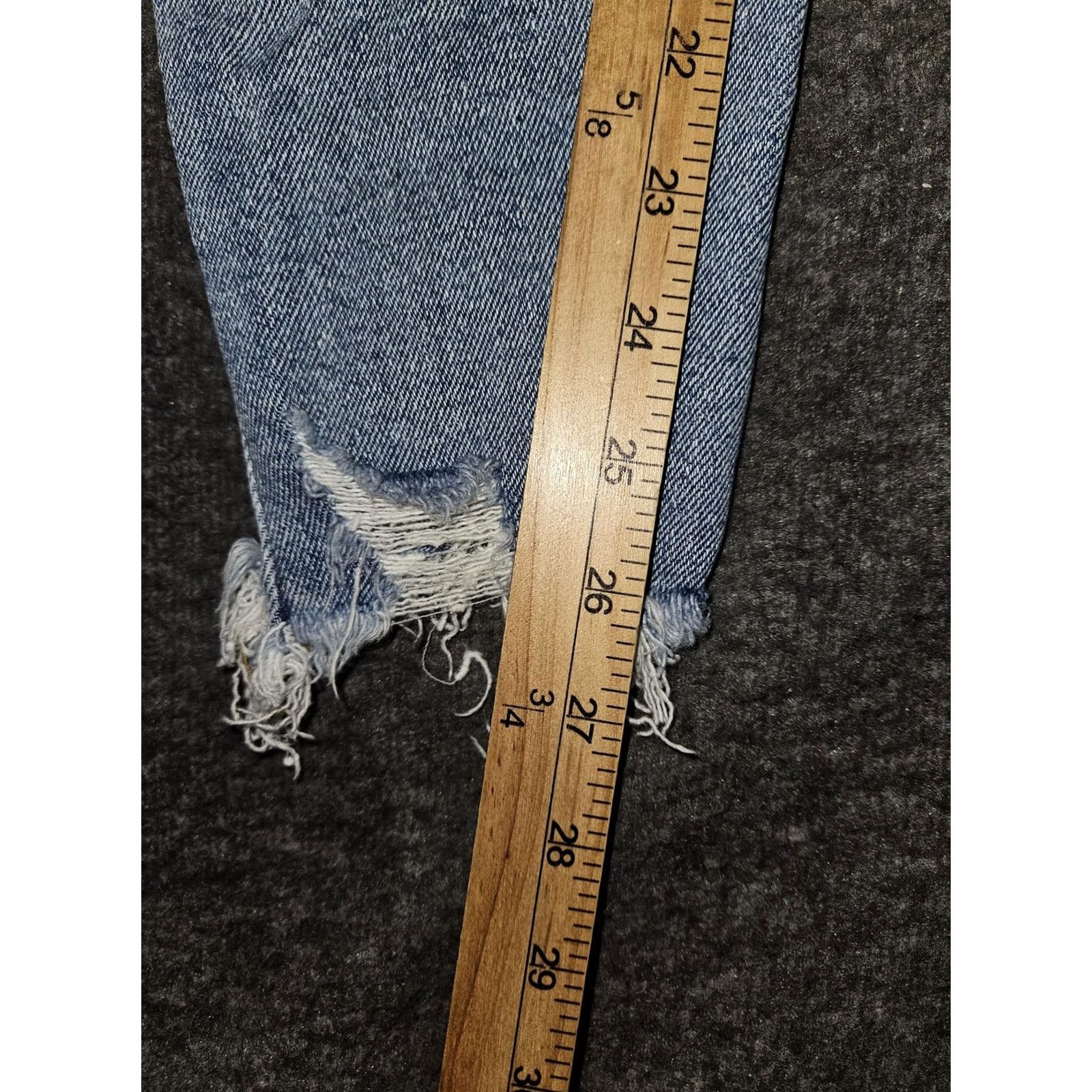 Vintage KanCan Jeans Womens 3/25 Light Wash High Rise Skinny Distressed Raw Hem Denim Slim Stretch Pocket 5-Pocket City Jeans Womens Girls Mens? Size 26" / US 2 / IT 38 - 6 Thumbnail
