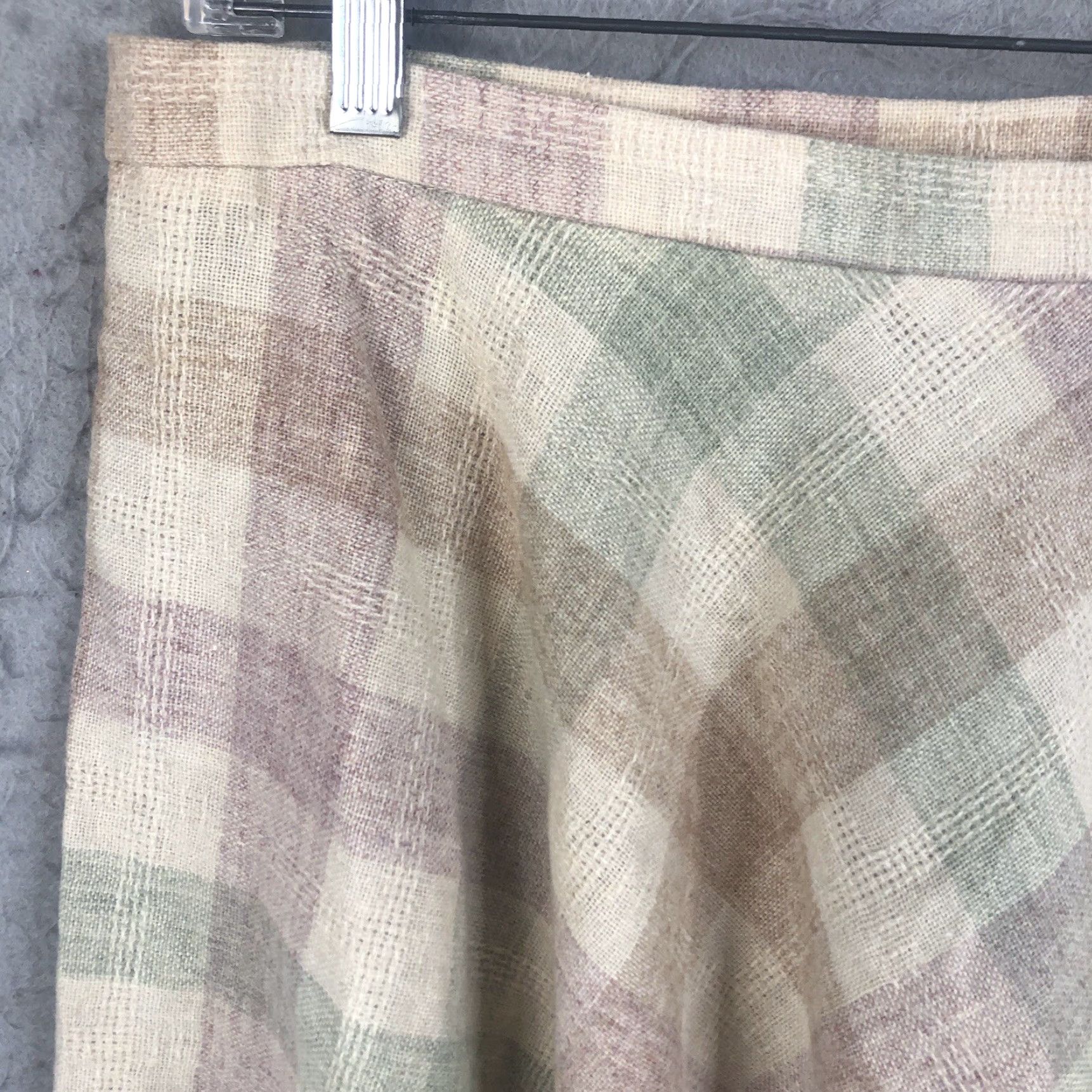 Sears VINTAGE Sears Skirt Womens Small Pastel Checks Wools Blend The Gathering 60s Size 28" / US 6 / IT 42 - 2 Thumbnail