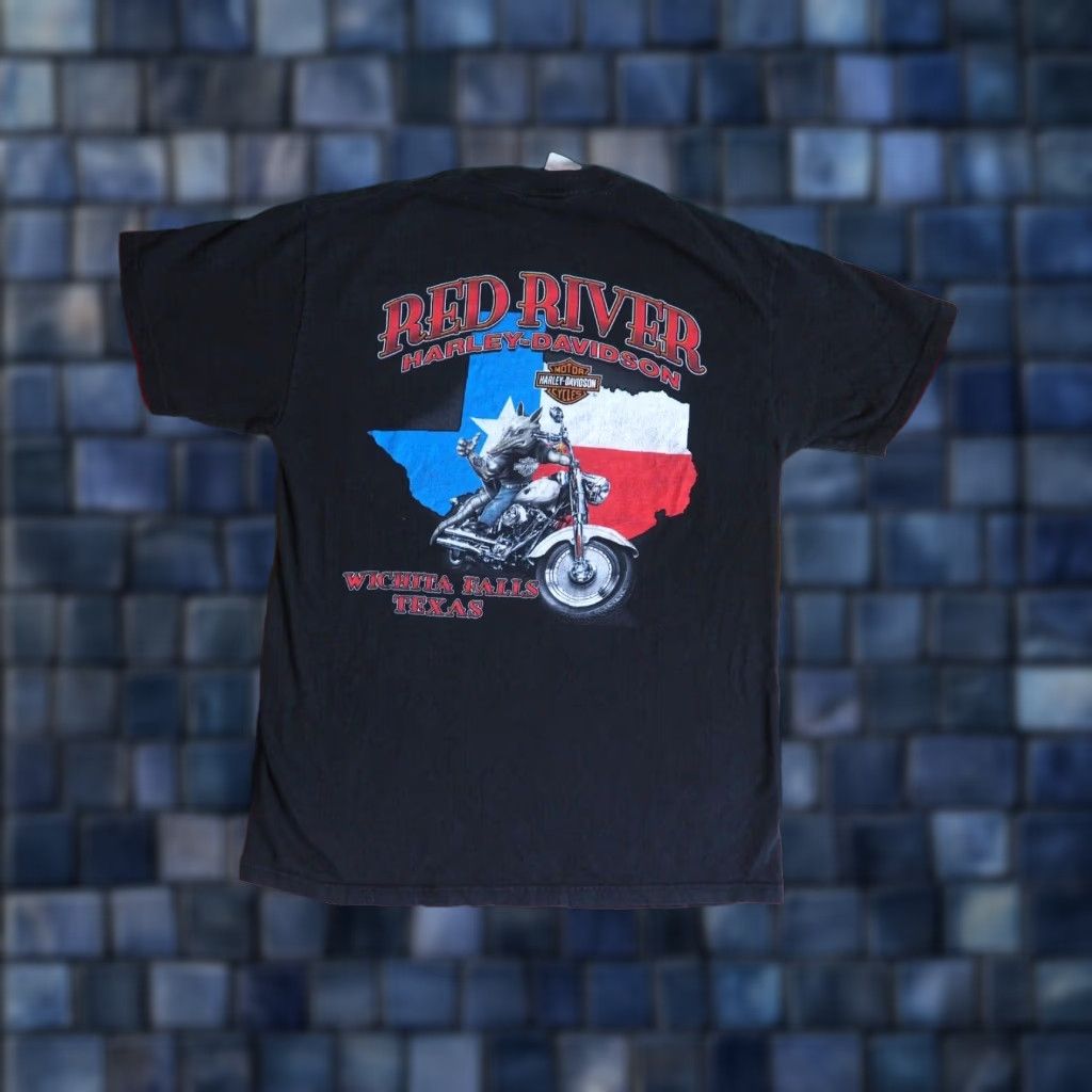 Harley Davidson VINTAGE Harley-Davidson Tee T-Shirt M USA Made Black Cotton Logo Biker 90s | Men Size US M / EU 48-50 / 2 - 1 Thumbnail