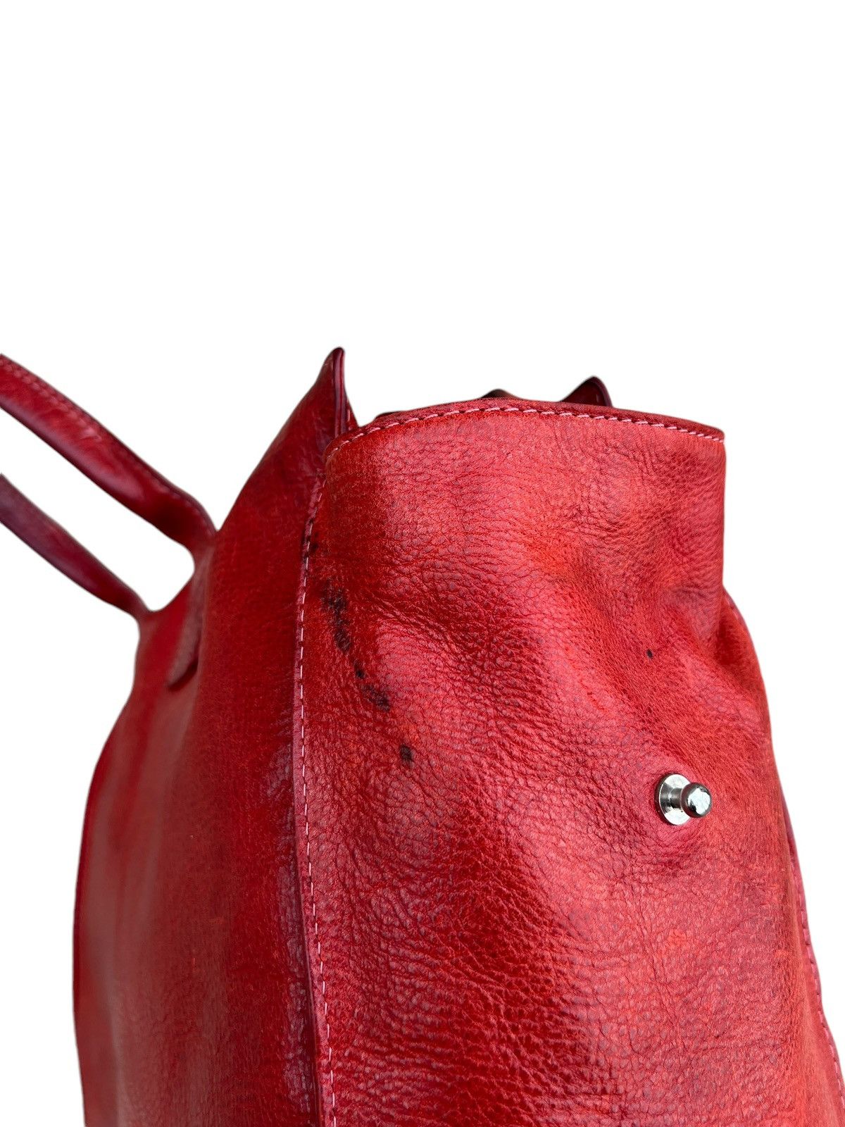Japanese Brand Vintage PICCINO Tokyo Stains Patina Leather Bag Size ONE SIZE - 10 Thumbnail
