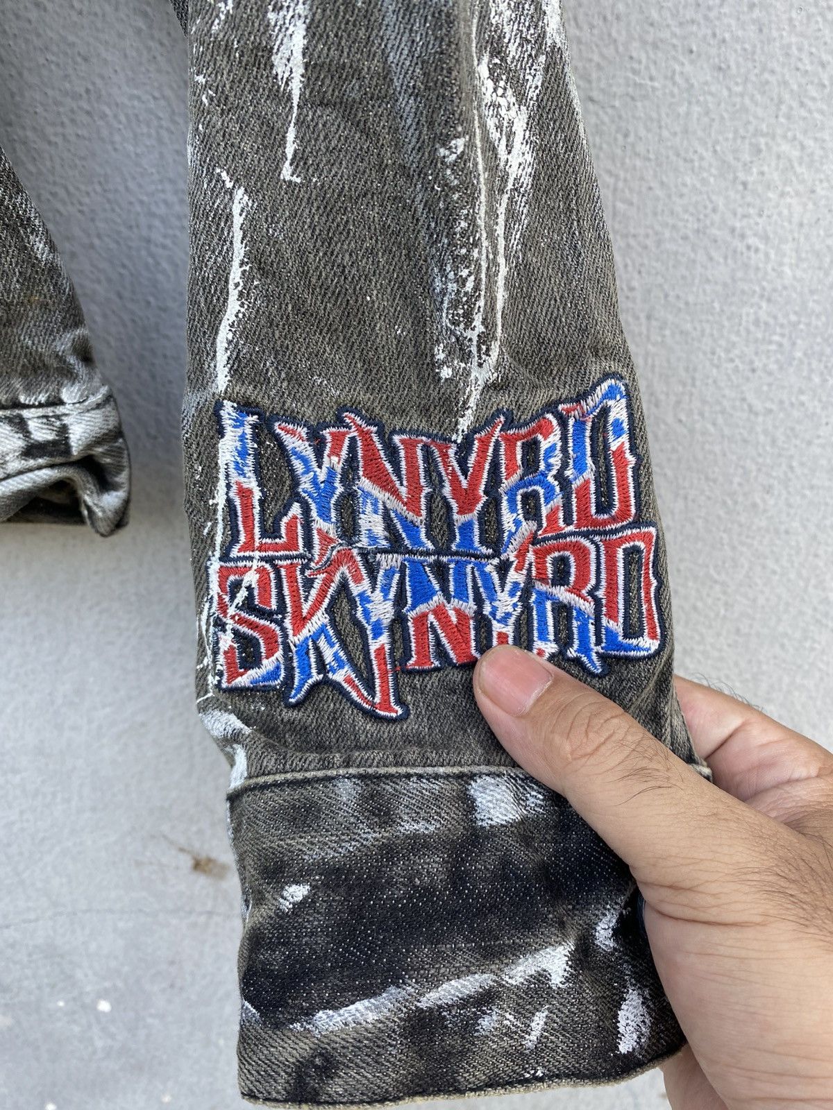 Band Tees × Japanese Brand NOS MIDAS RIOT X LYNRD SKYNRD PAINTED DENIM JACKET Size US M / EU 48-50 / 2 - 10 Thumbnail
