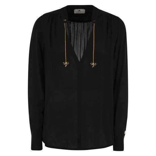 Elisabetta Franchi ELISABETTA FRANCHI Women Shirts CA08051E2 BLACK Size XS / US 0-2 / IT 36-38 - 1 Thumbnail
