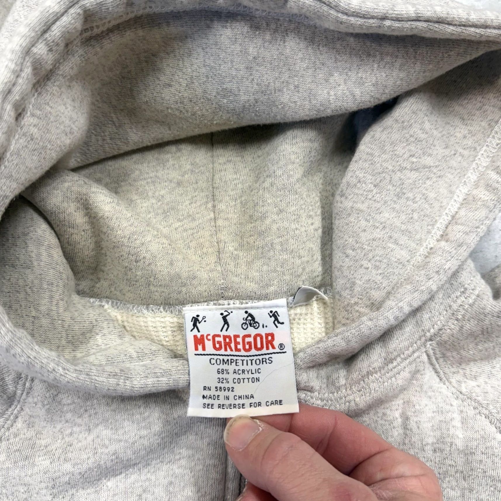 McGregor McGregor Hoodie Mens XL Gray Full Zip Thermal Lined Sweatshirt 80s Vintage Full Zip Pockets Embroidered Logo Zipper Size US XL / EU 56 / 4 - 6 Thumbnail