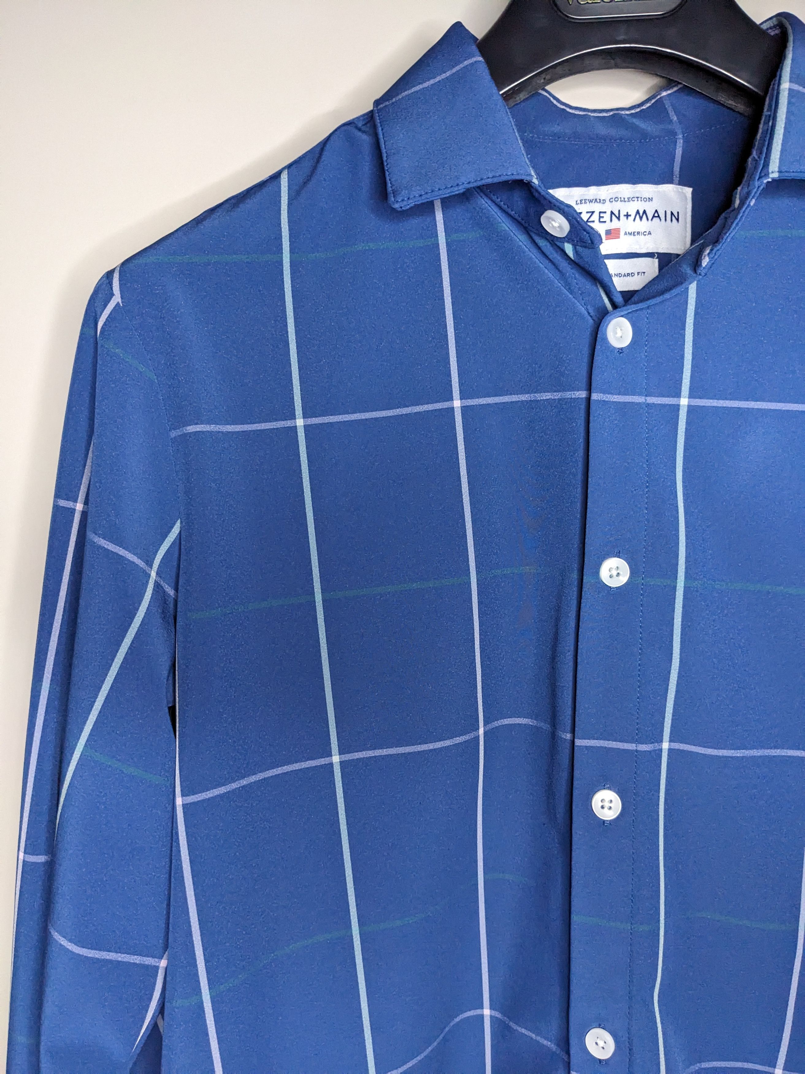 Mizzen+Main Mizzen Main Leeward Windowpane Plaid Shirt Large Made USA Size US L / EU 52-54 / 3 - 4 Thumbnail
