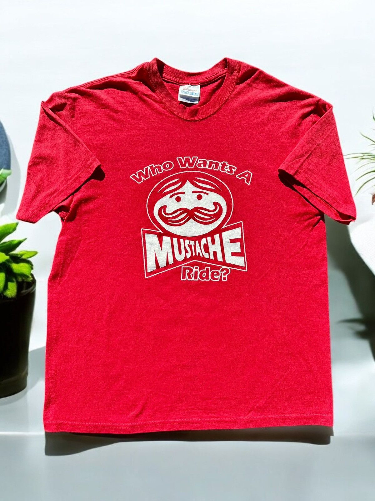 Rap Tees × Vintage Vintage 90’s Pringles Mustache Ride Funny Humor T-Shirt Size US M / EU 48-50 / 2 - 2 Thumbnail
