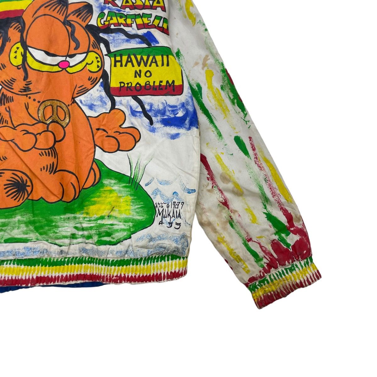 Handmade Custom Made Garfield Rastafari Bob Marley Jacket Size M / US 6-8 / IT 42-44 - 11 Thumbnail
