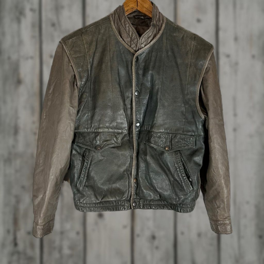 VINTAGE Wilson’s Suede & Leather Men’s Biker Jacket 38 Black Leather Biker Mens 38