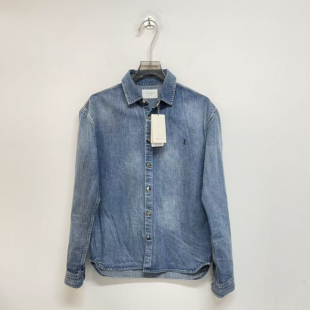 Saint Laurent Paris Saint Laurent Logo Embroidery Denim Shirt Size S Size US S / EU 44-46 / 1 - 1 Thumbnail