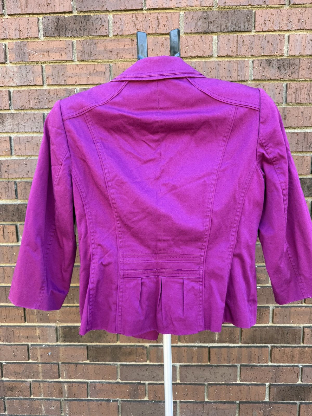White House Black Market White House Black Market Blazer Size 8 Magenta Pink Cotton Size M / US 6-8 / IT 42-44 - 6 Thumbnail
