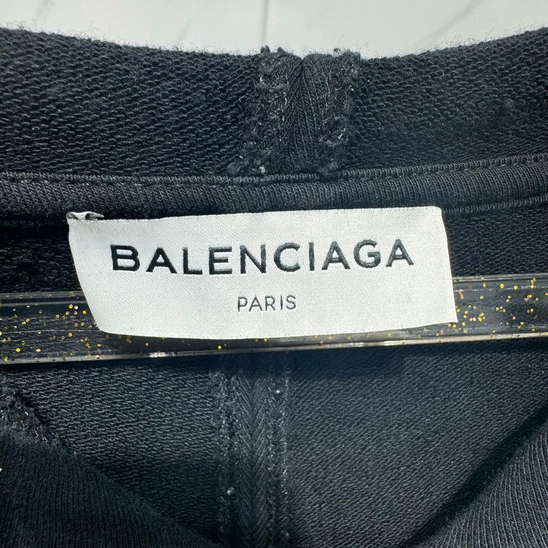Balenciaga Balenciaga Black Small Logo Hooded Pullover Size US S / EU 44-46 / 1 - 4 Thumbnail