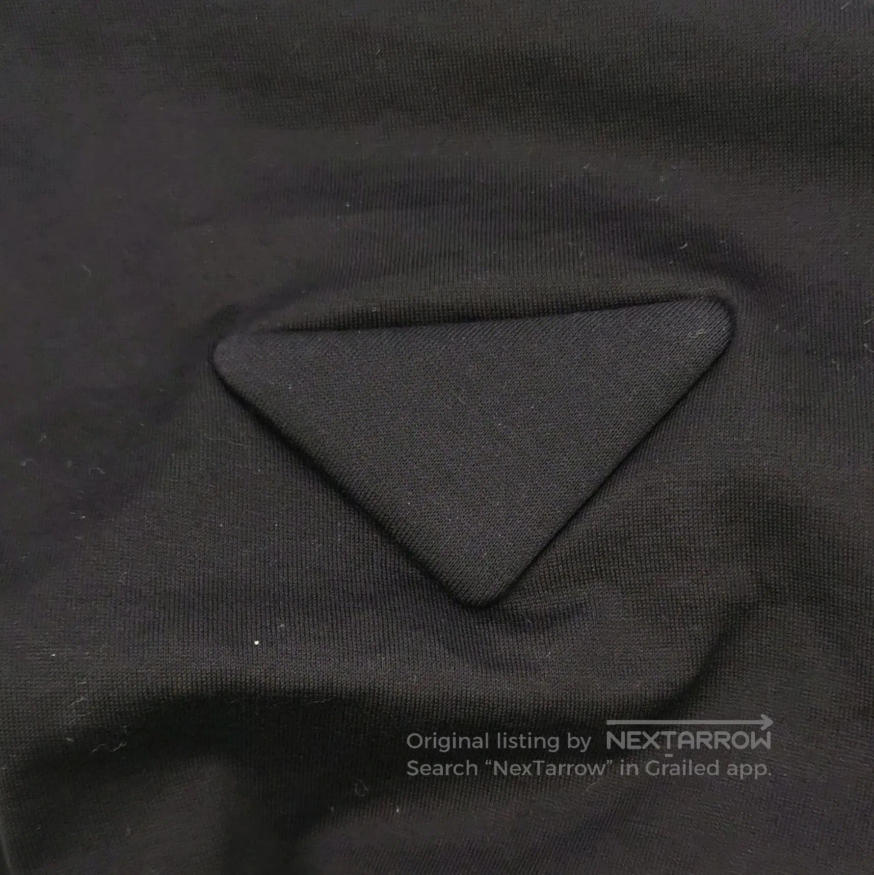 Prada Prada Black Cotton Long Sleeve Top with Triangle Detail . Size S / US 4 / IT 40 - 3 Thumbnail