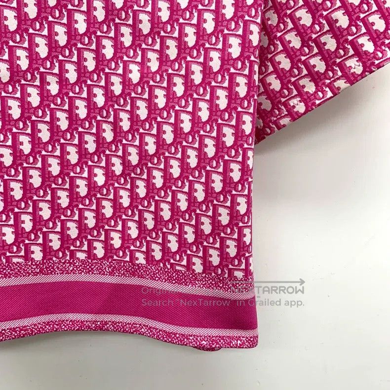 Dior Dior Pink logo jacquard full-print round-neck short-sleeve Size S / US 4 / IT 40 - 4 Thumbnail