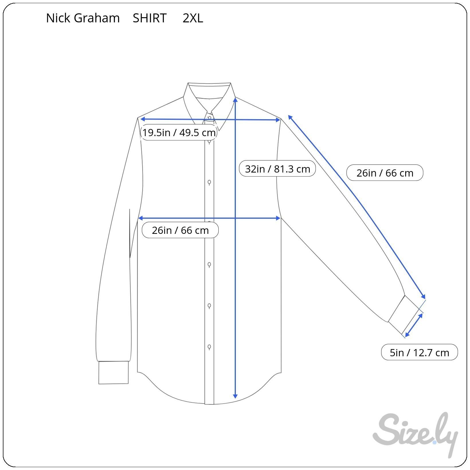 Designer Nick Graham Stretch Modern Fit Long Sleeve Shirt 2XL Size US XXL / EU 58 / 5 - 4 Thumbnail
