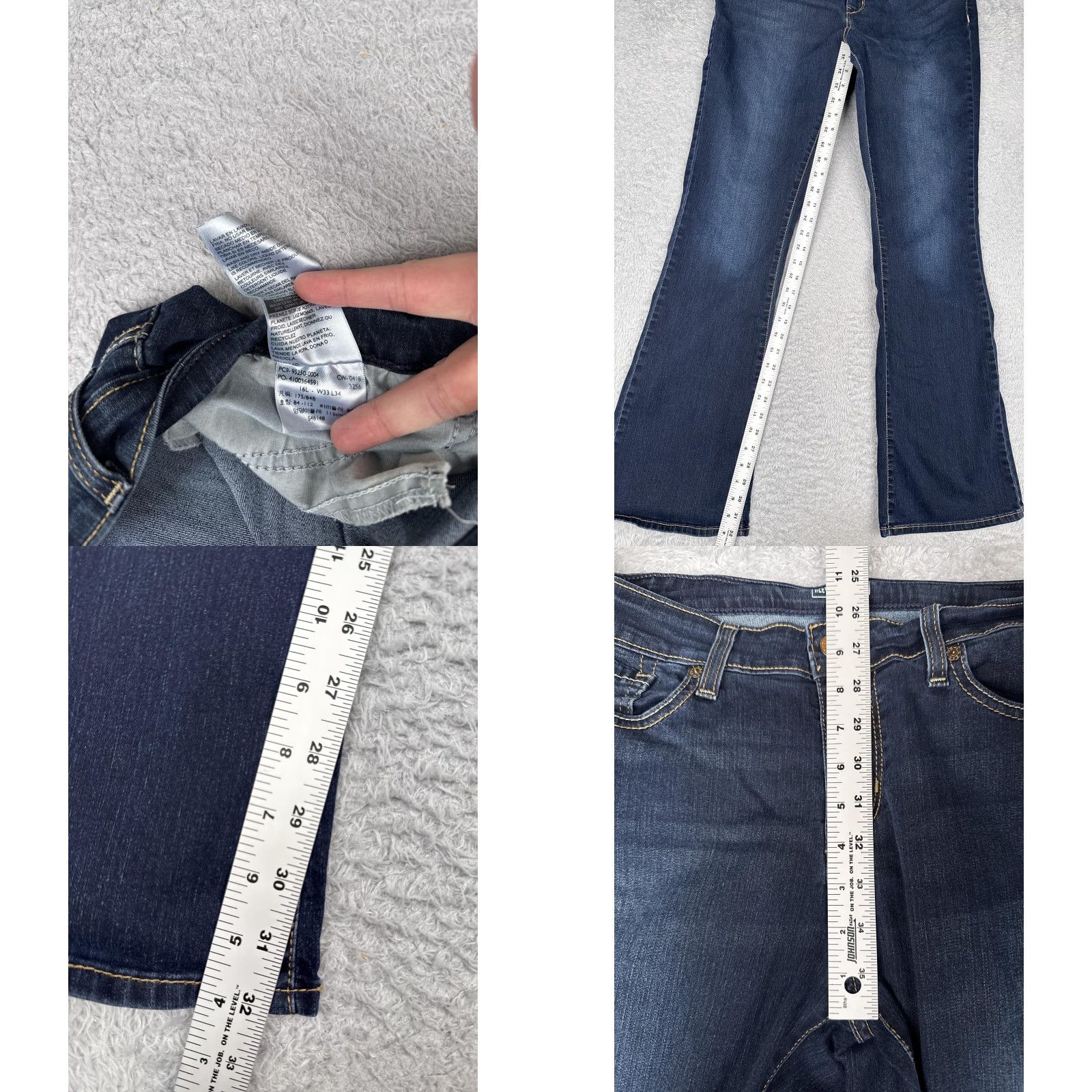 Vintage Levi Strauss Signature Jeans Womens 33x34 Dark Wash Bootcut Stretch Denim Size 38" / US 16 / IT 52 - 8 Thumbnail