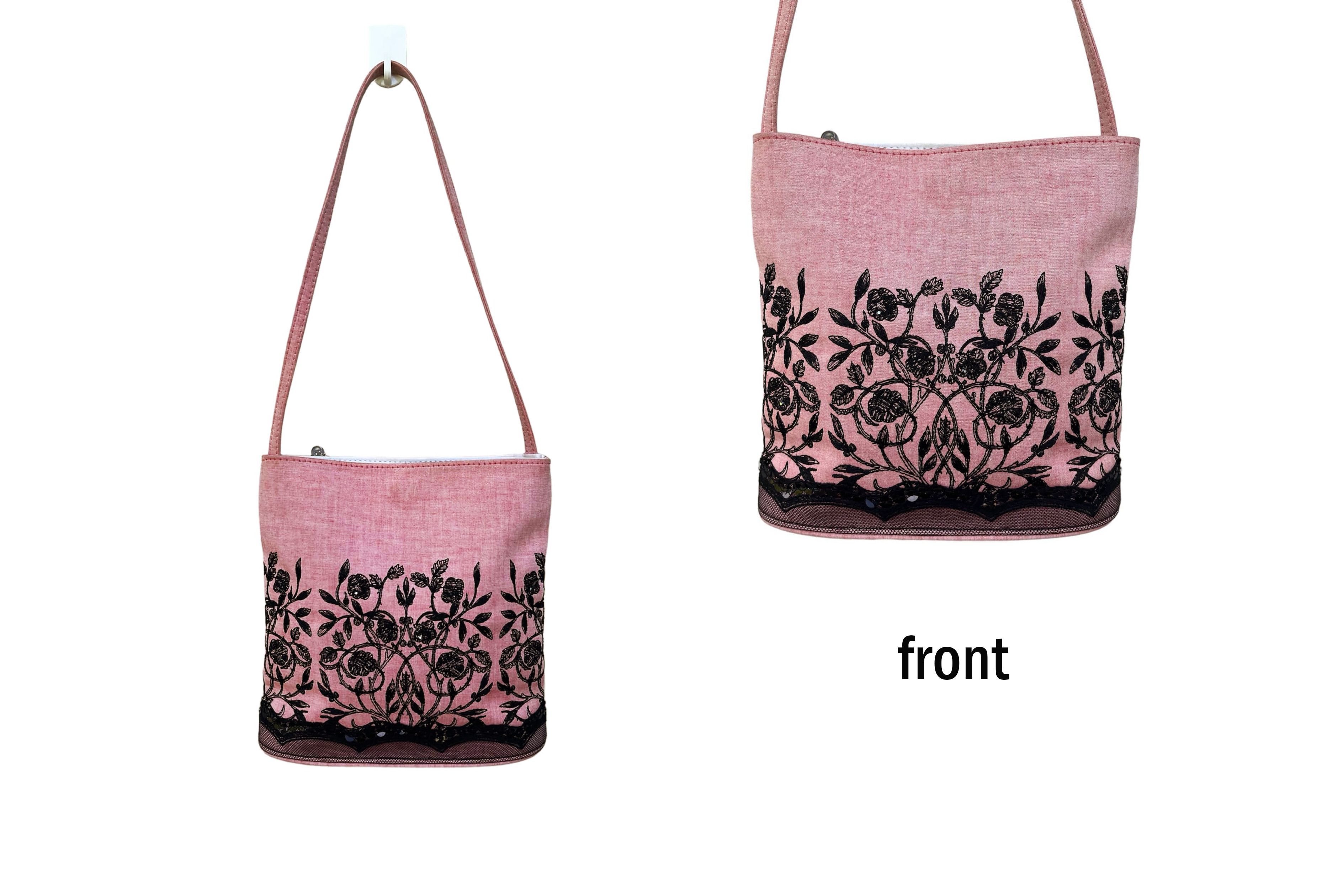 Anna Sui ANNA SUI Mini Shoulder bag, pink with black florals printed Size ONE SIZE - 3 Thumbnail