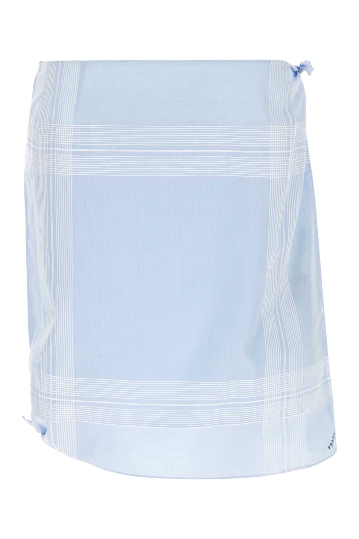 Prada Light Blue Cotton Skirt Size 28" / US 6 / IT 42 - 1 Thumbnail
