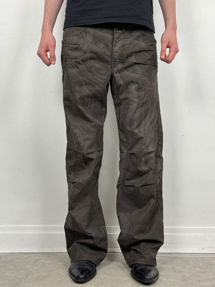 Marithe + Francois Girbaud 2000s Marithé + François Girbaud Brown Nylon Tattoo Large Pants Size US 34 / EU 50 - 2 Thumbnail