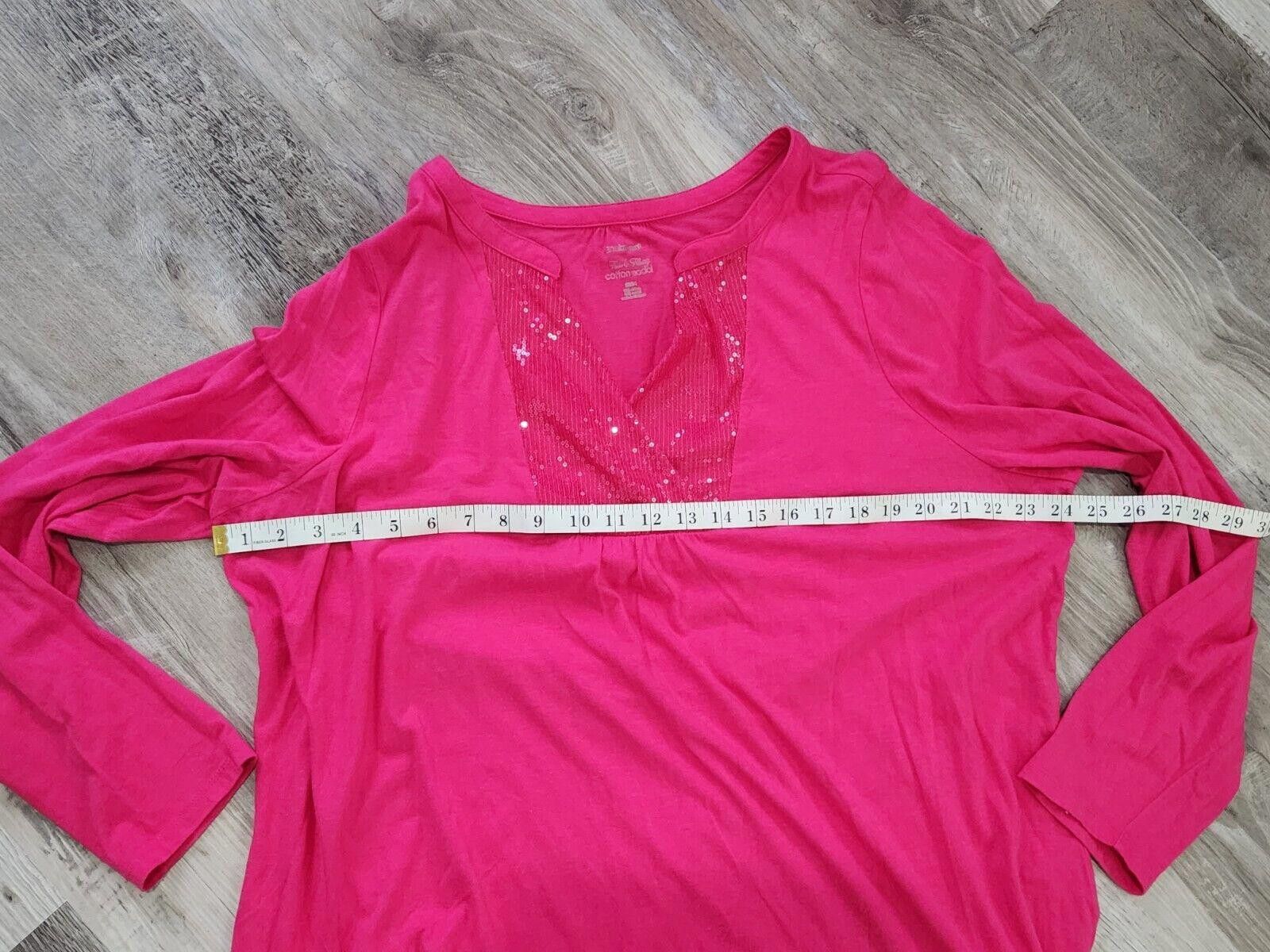 Designer Lane Bryant Fun And Flirty Top 22/24 3x Plus Pink Size 3XL / US 20-22 - 4 Thumbnail