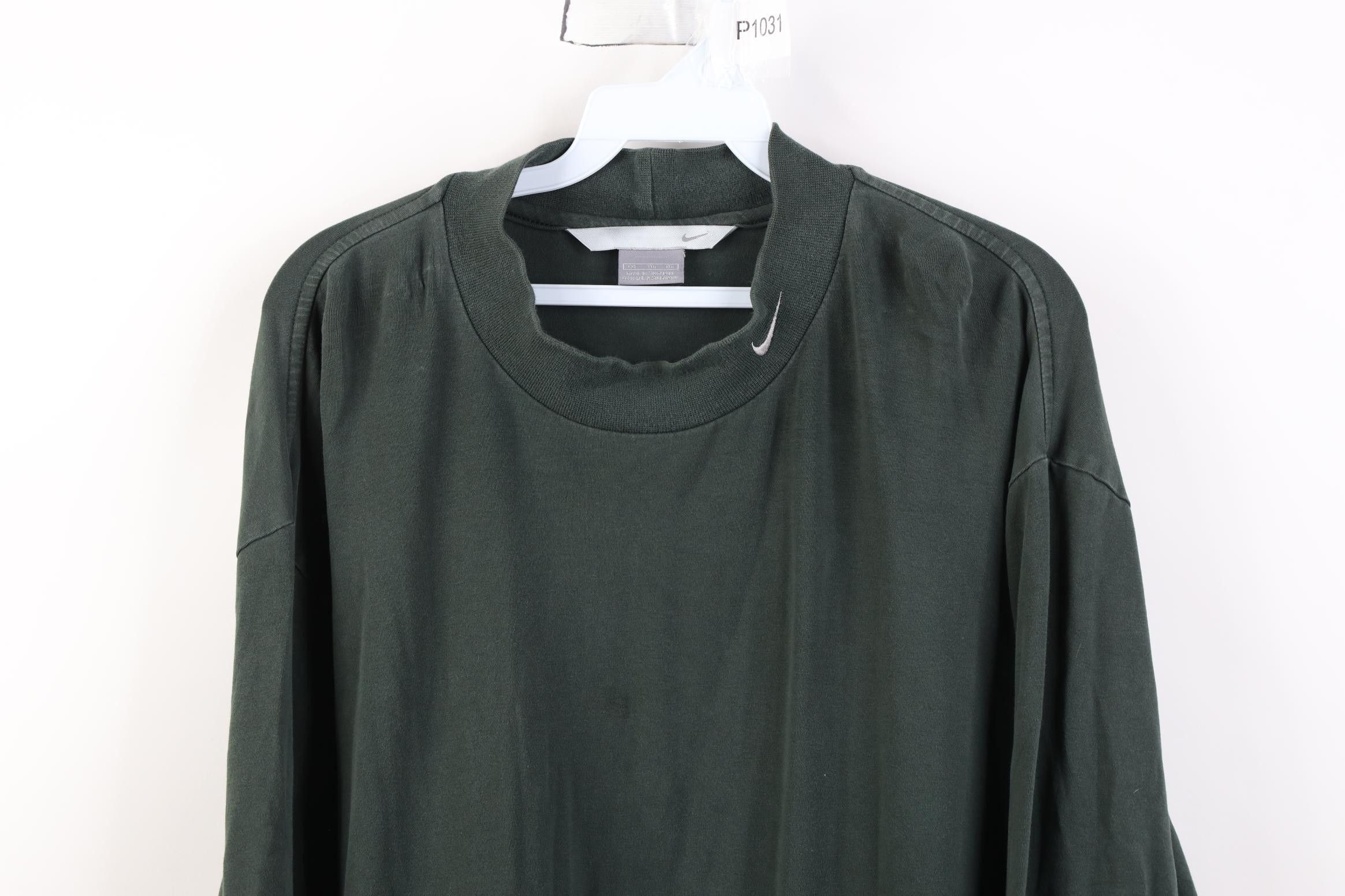 Nike Vintage Y2K Nike Mini Swoosh Mock Neck Long Sleeve T-Shirt Size US XXL / EU 58 / 5 - 2 Thumbnail