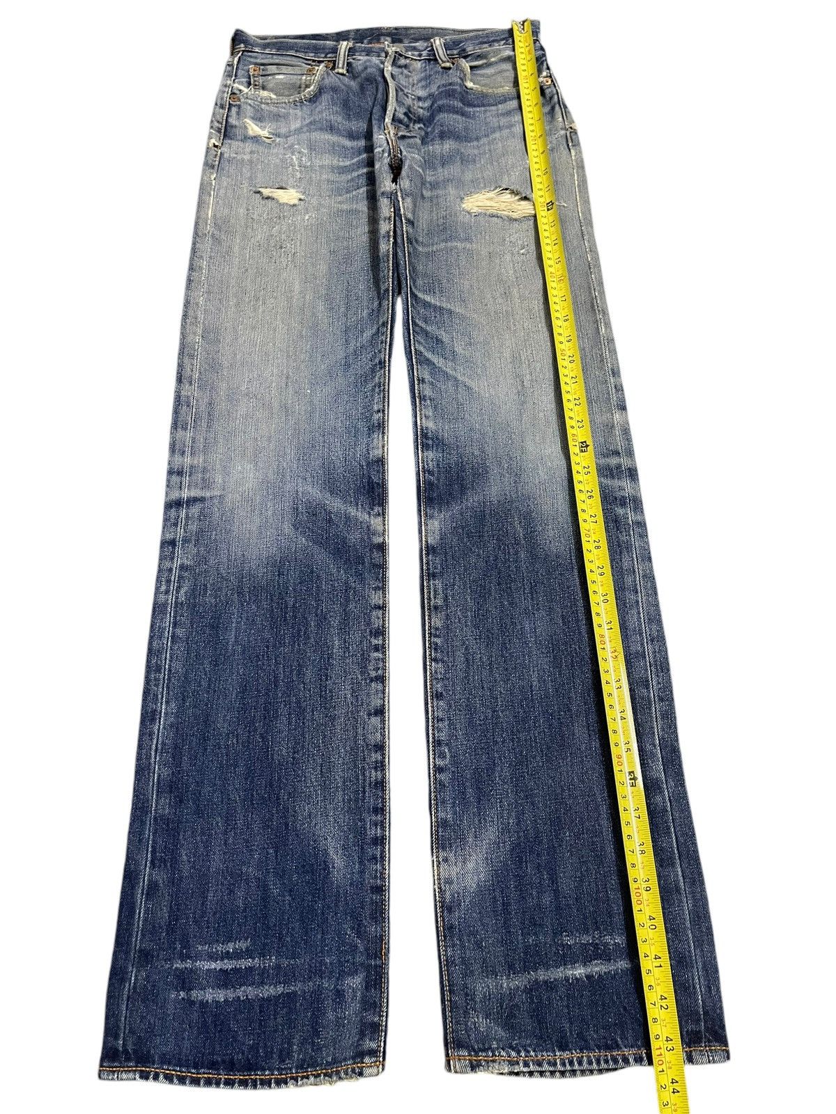 Levi's Levis 501 Blue Faded Wash Distressed Style Jeans Size US 29 - 12 Thumbnail