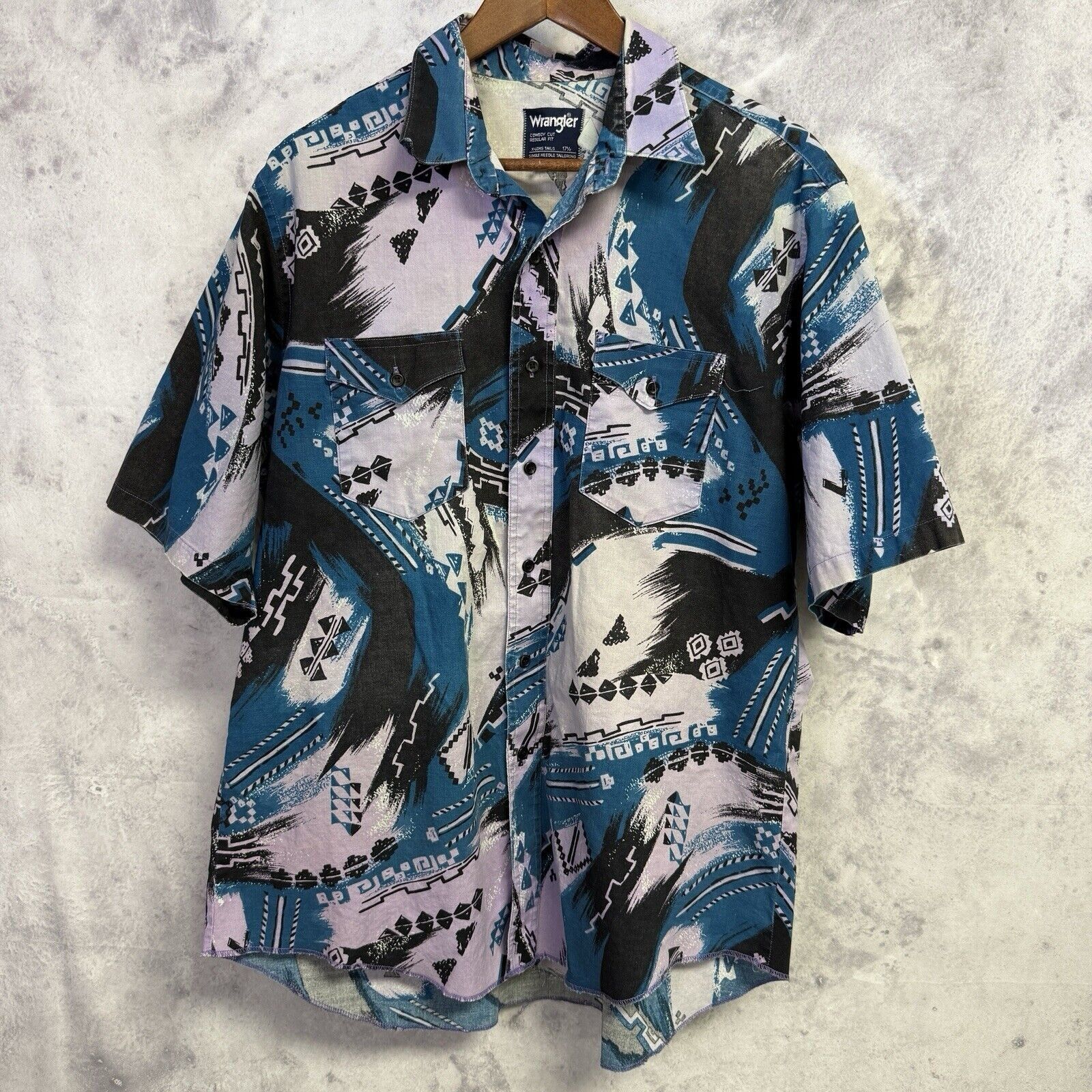 Vintage Vintage Wrangler Button Up Shirt Mens XL Short Sleeve Wester Size US XL / EU 56 / 4 - 1 Thumbnail