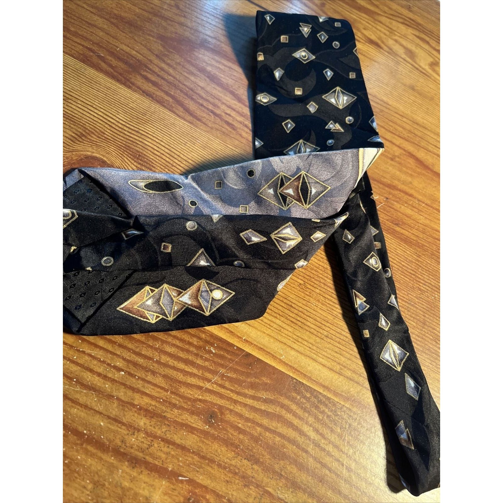 Other Chez Roffé New York Men’s Black Silk Abstract Geometric tie Size ONE SIZE - 6 Thumbnail