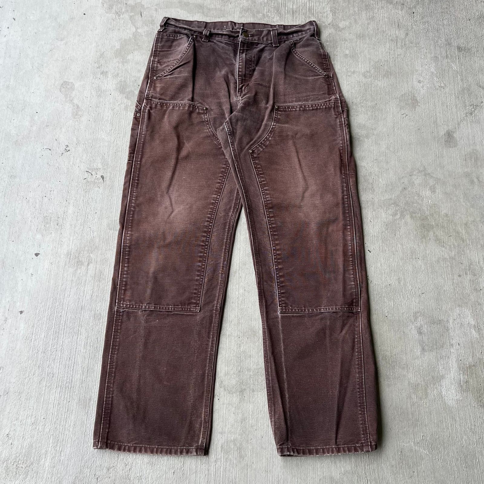 Carhartt × Vintage Carhartt faded brown double knee work wear carpenter pants Size US 32 / EU 48 - 1 Thumbnail