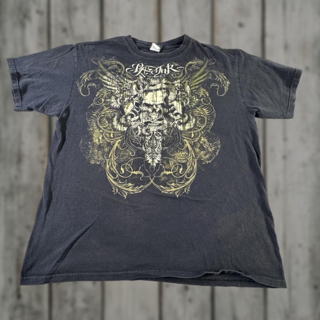 Vintage LA Ink Men's T-Shirt Large Black Graphic Tattoo Skull Snake Edgy Rock Casual Size US L / EU 52-54 / 3 - 1 Thumbnail