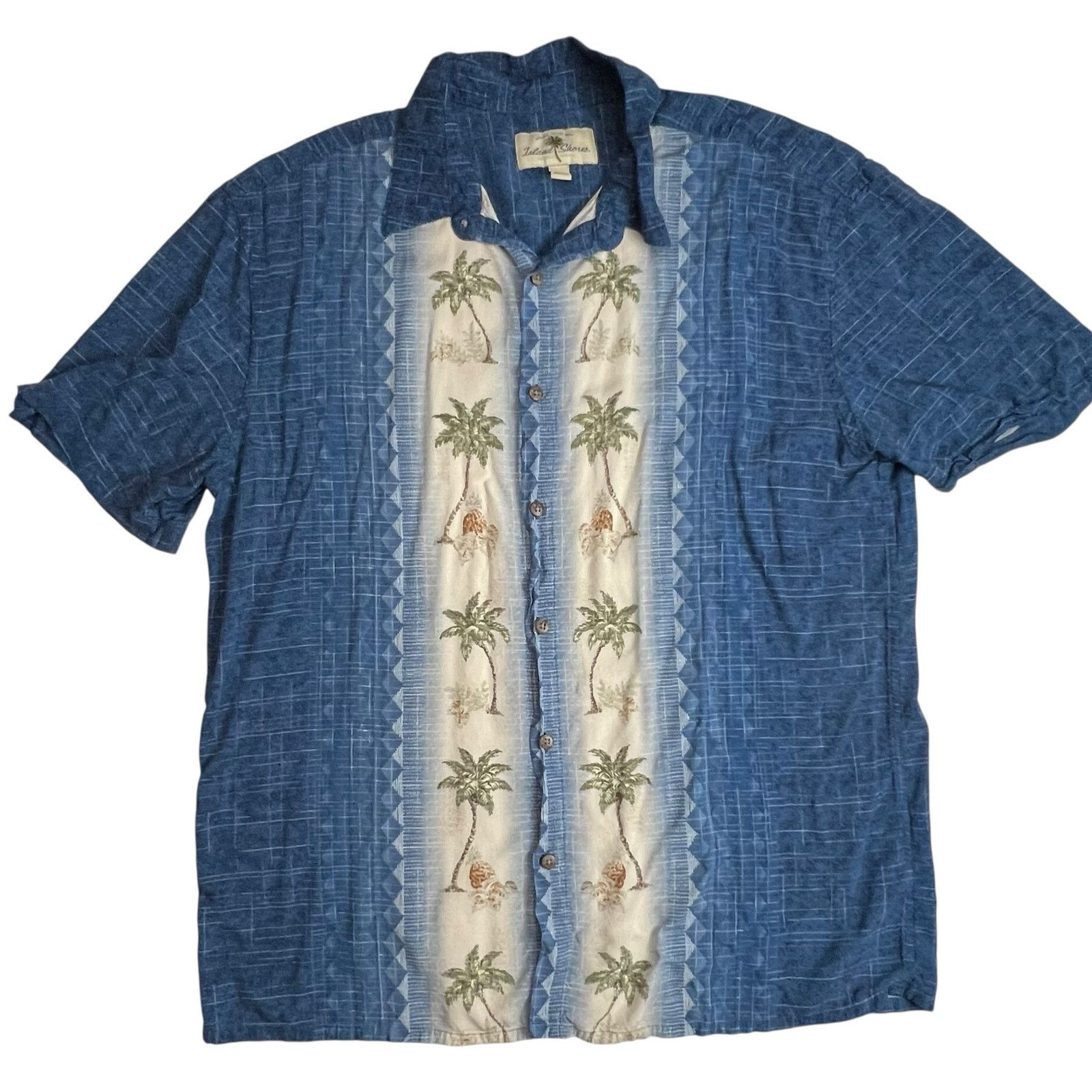 Island Shores Island Shores Palm Tree Hawaiian Shirt XL Blue Ray Tropical Size US XL / EU 56 / 4 - 8 Thumbnail