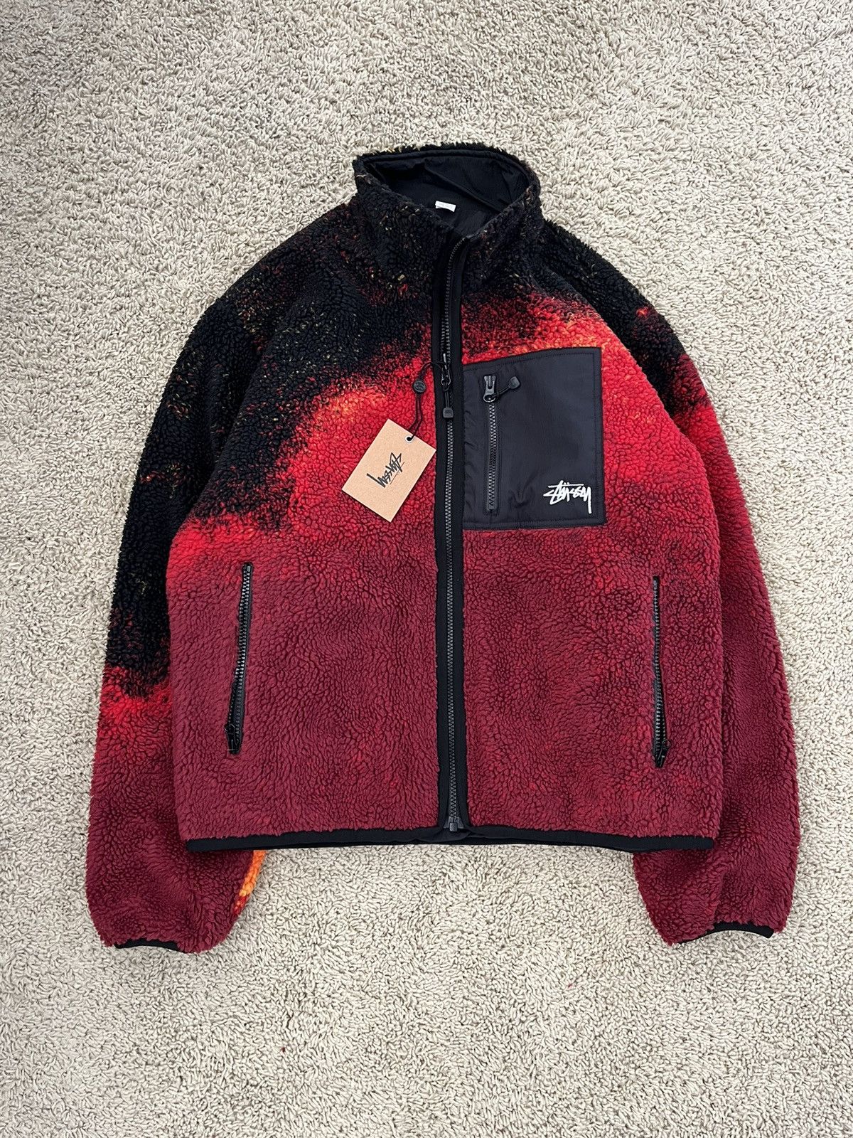 Stussy Stussy lava reversible sherpa fleece jacket | Grailed