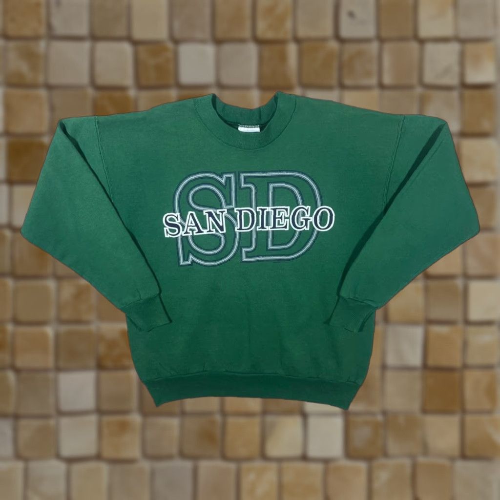Hanes Vintage Hanes San Diego Souvenir Graphic Green Sweatshirt M Medium Pullover US Made Mens Size US M / EU 48-50 / 2 - 1 Thumbnail