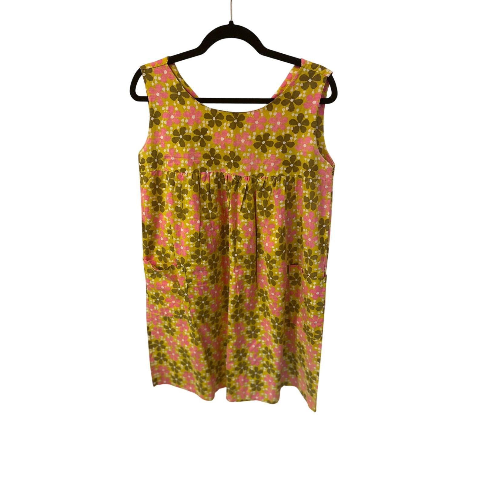 Vintage True VTG 60s cotton house/mini-dress WITH pockets! Size ONE SIZE - 1 Thumbnail