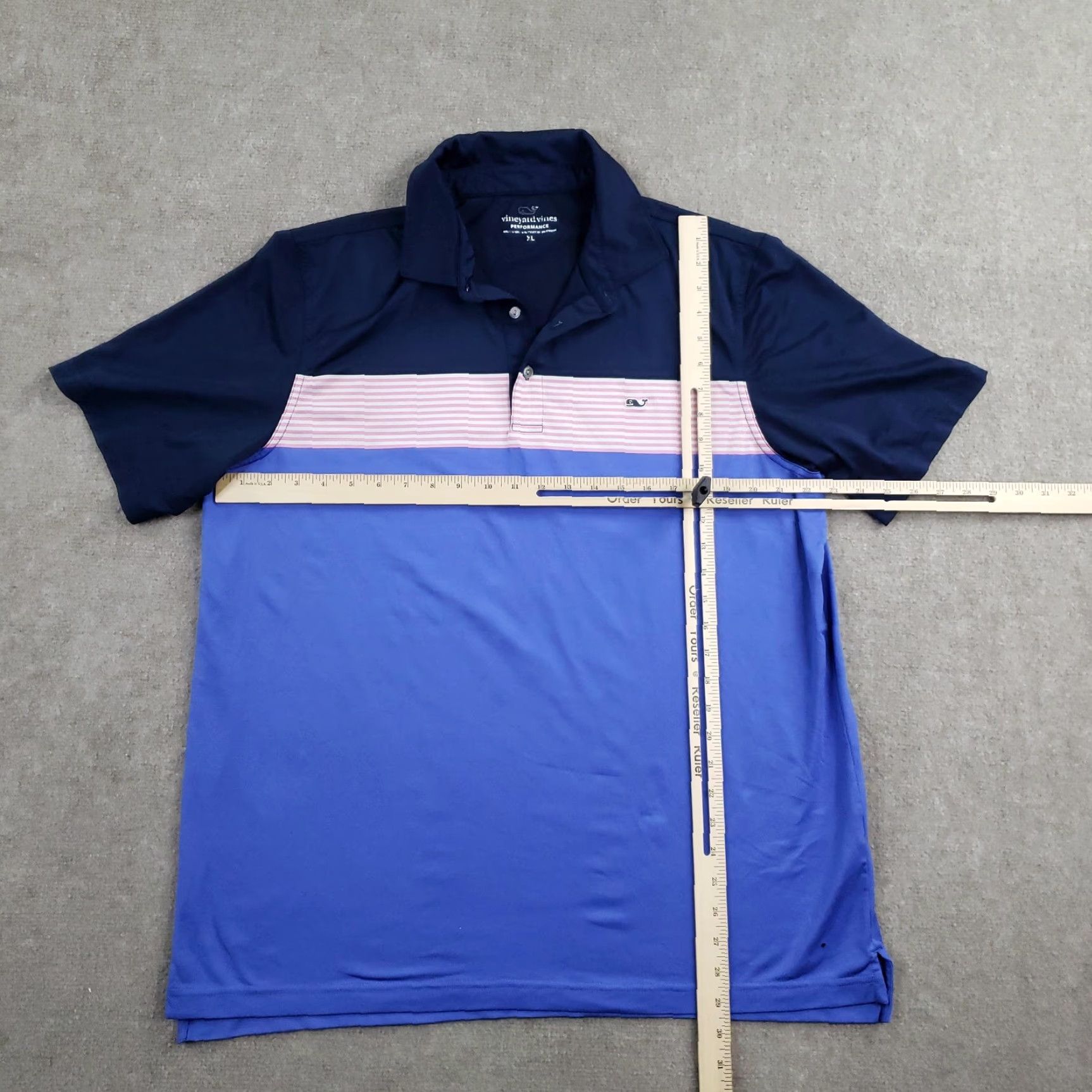 Vineyard Vines Vineyard Vines Polo Shirt Mens XL Blue Striped Performance Golf Polyester Polo Shirt Size US XL / EU 56 / 4 - 2 Thumbnail