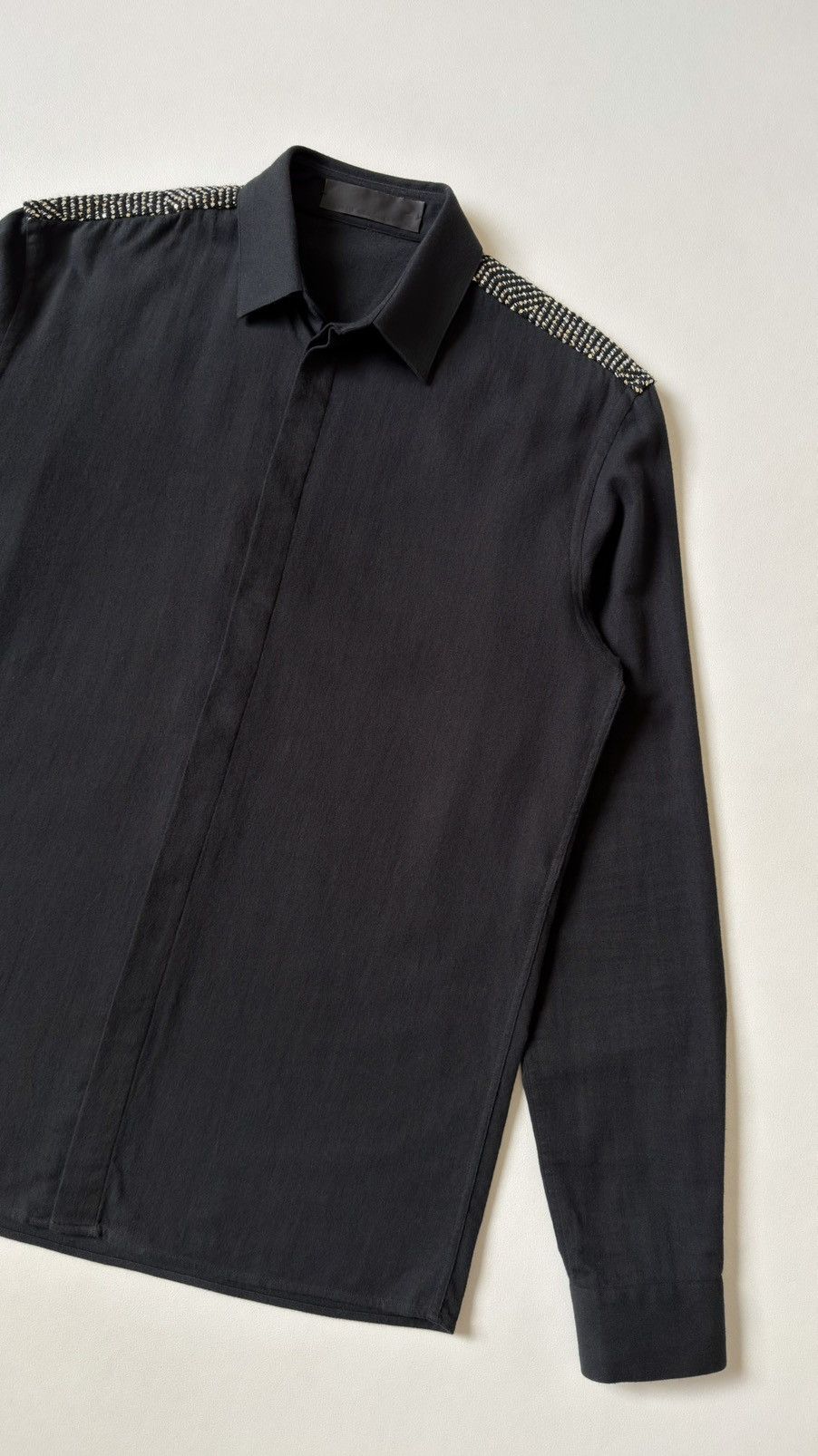 Haider Ackermann Glitter Sequin Back Panel Black Shirt Size US M / EU 48-50 / 2 - 4 Thumbnail