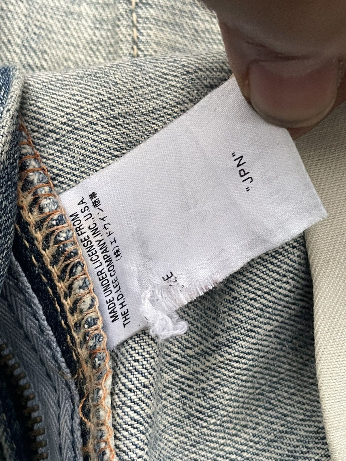 Lee × Vintage Vintage Lee Union Made Faded Distresed Denim Size US 36 / EU 52 - 14 Thumbnail