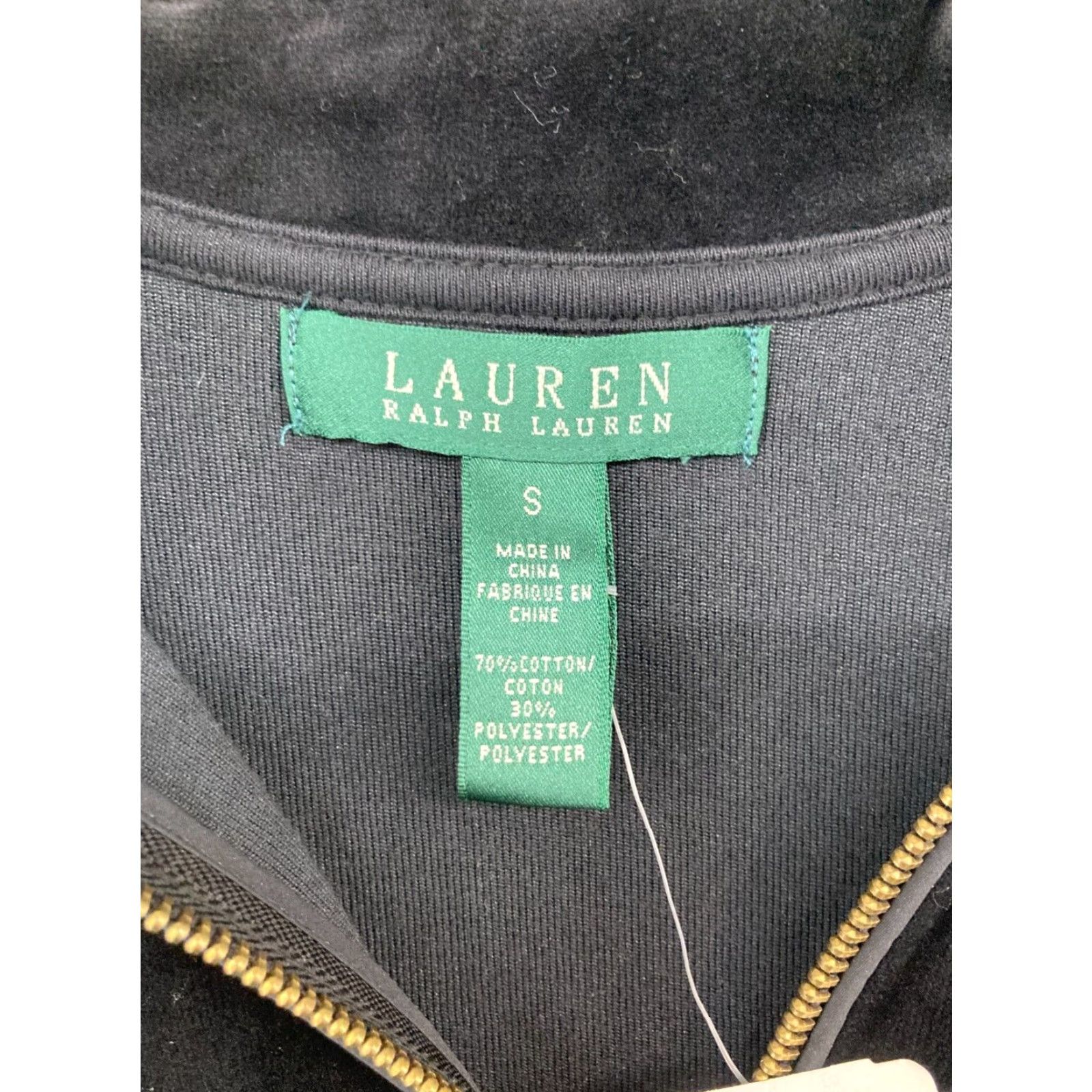 Ralph Lauren VINTAGE Lauren Ralph Lauren Full Zip Velvet Velour Jacket Womens Petite S Black Crest Size S / US 4 / IT 40 - 6 Thumbnail