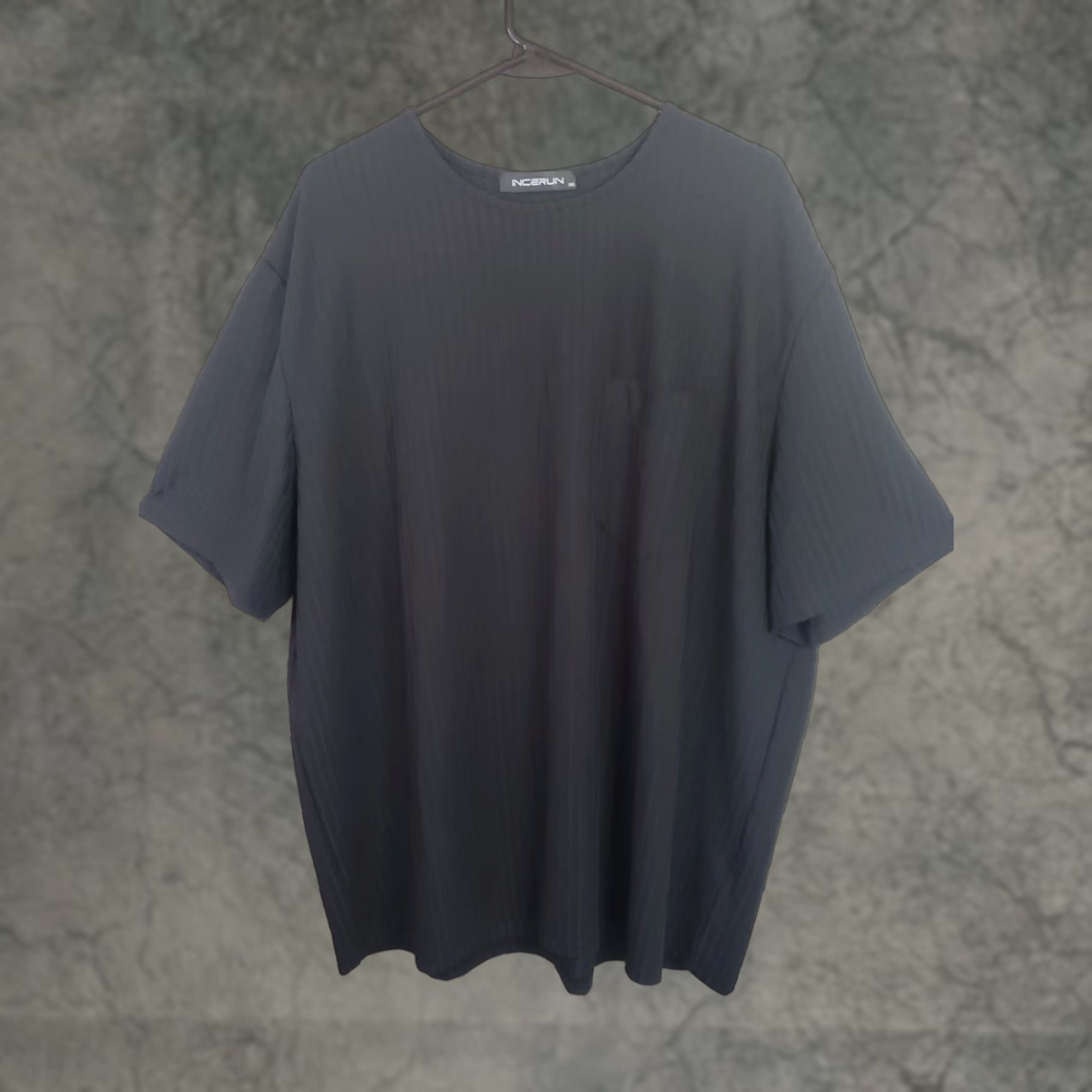 Vintage Incerun Shirt Men 3XL Ribknit Pocket Tee Black Short Sleeve Crew Neck Casual Comfort Shirt Tee Size US XXL / EU 58 / 5 - 1 Thumbnail