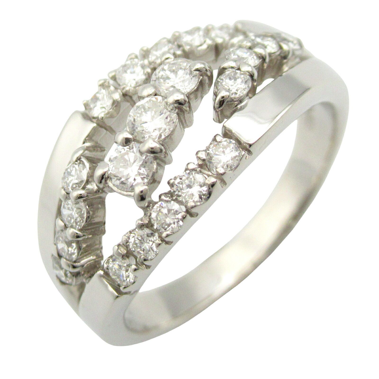 Other LuxUness JEWELRY Diamond Pt900 Platinum Ring Metal Ring Size ONE SIZE - 1 Thumbnail