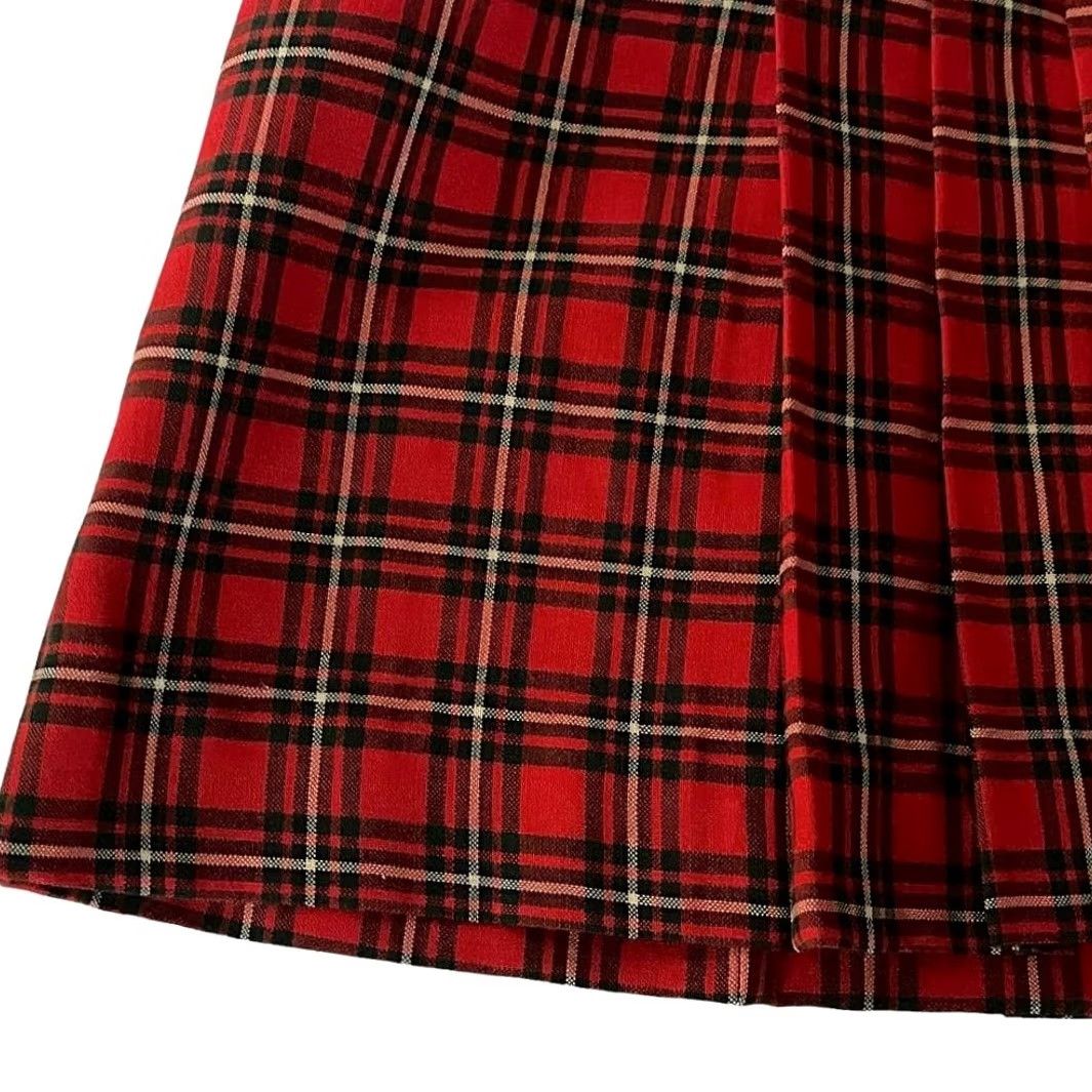 Vintage VINTAGE Handmade Red Plaid Skirt Womens Size Small 1960's 1970's Size 28" / US 6 / IT 42 - 4 Thumbnail