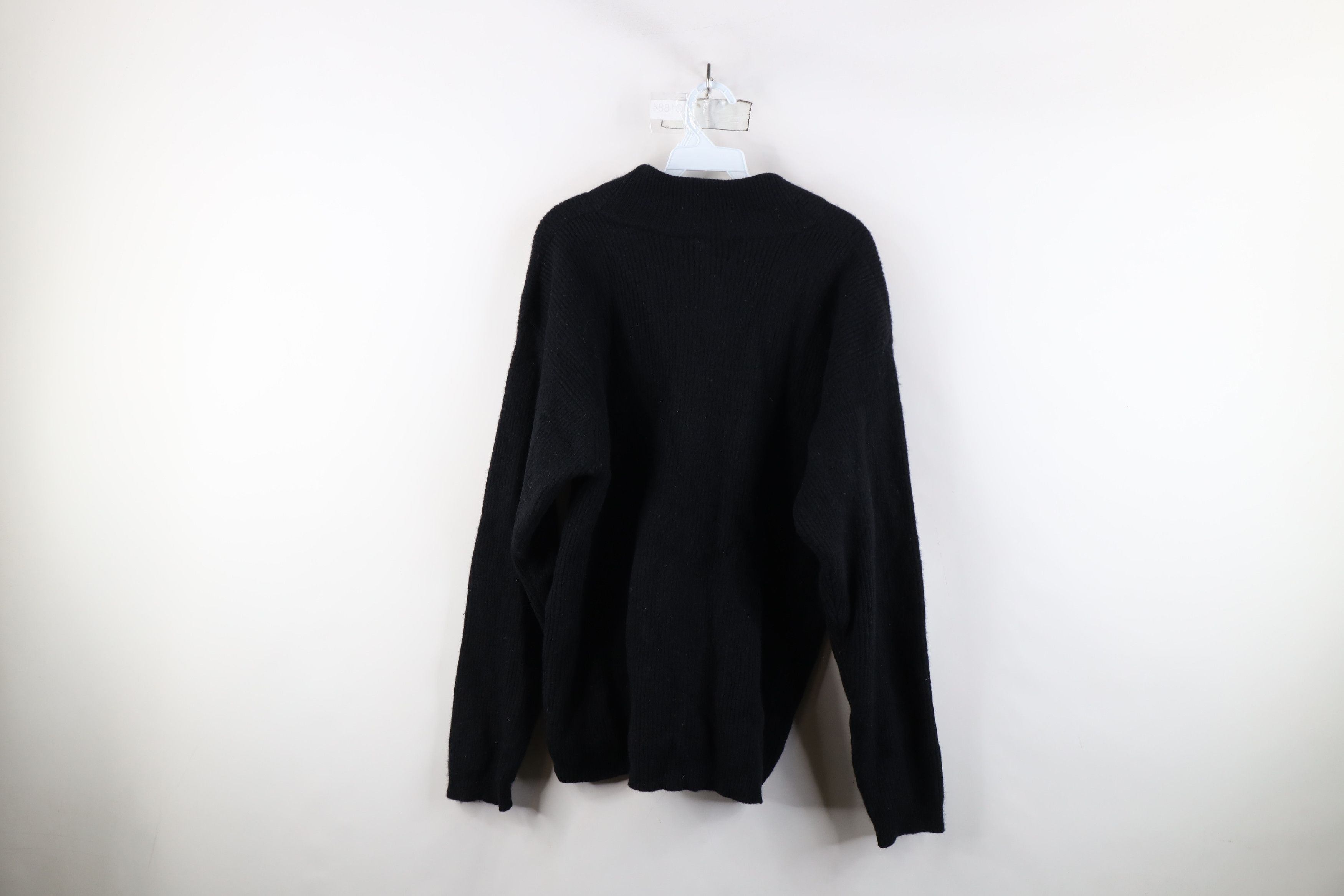 Eddie Bauer × Vintage Vintage 90s Eddie Bauer Ribbed Knit V-Neck Sweater Black Size US XL / EU 56 / 4 - 7 Thumbnail
