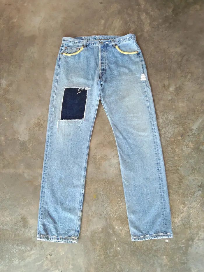 90s Vintage Levi's 501 Made In USA Distressed Jeans 36x34