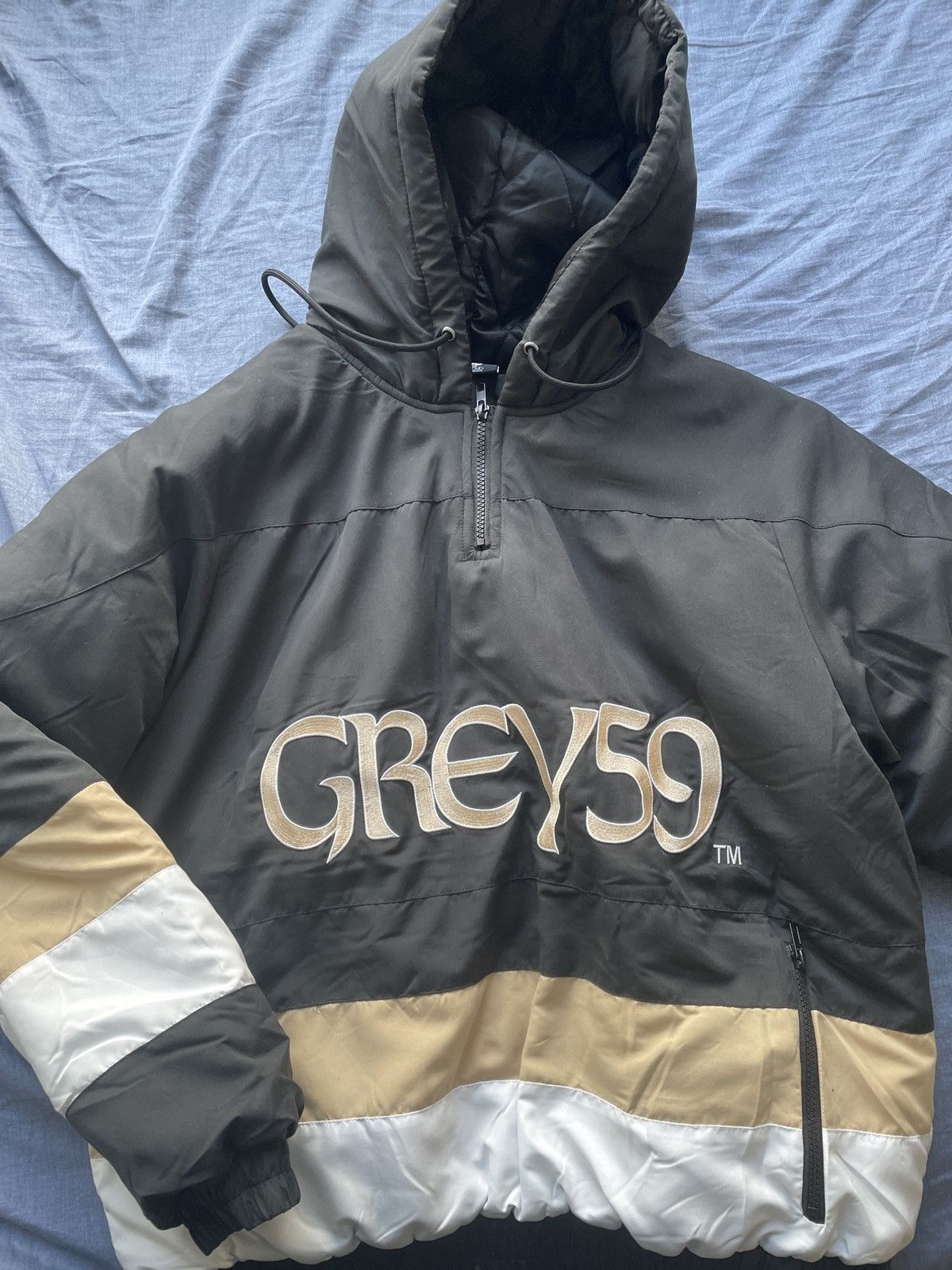 image of G59 Records G59 Who Dat Stadium Jacket in Black, Men's (Size Medium)