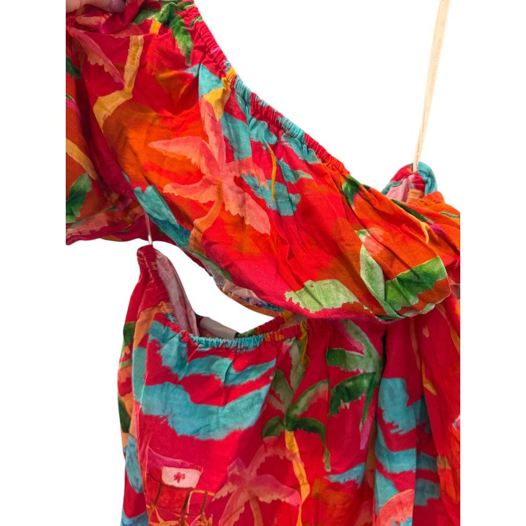 Farm Rio Farm Rio Ipanema One-Shoulder Cut-Out Mini Dress XL Size XL / US 12-14 / IT 48-50 - 6 Thumbnail