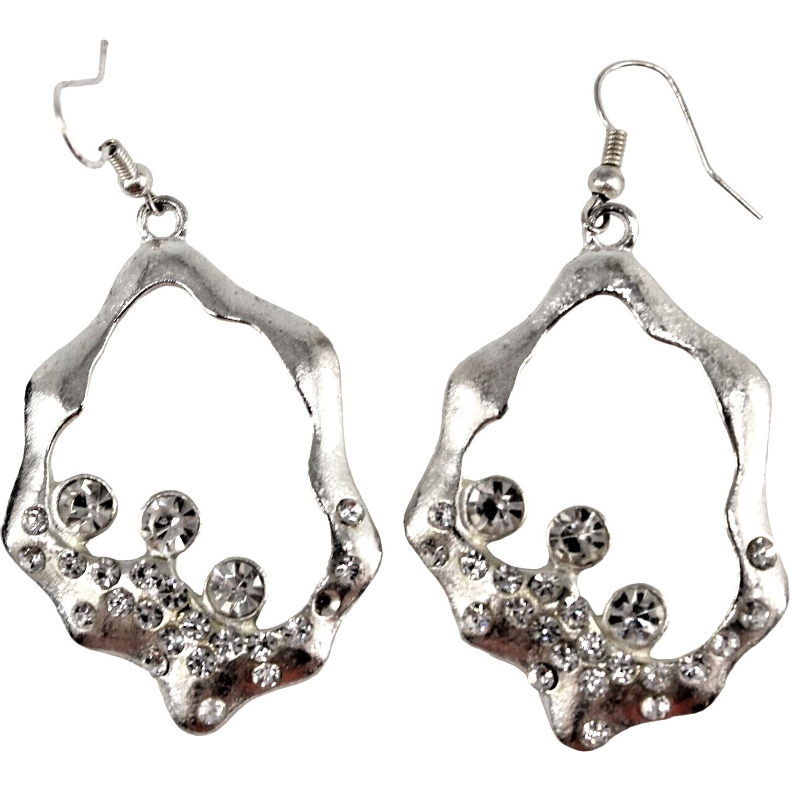 Other Dazzling White Rhinestone Earrings • Abstract Hoop • Hook Size ONE SIZE - 1 Thumbnail