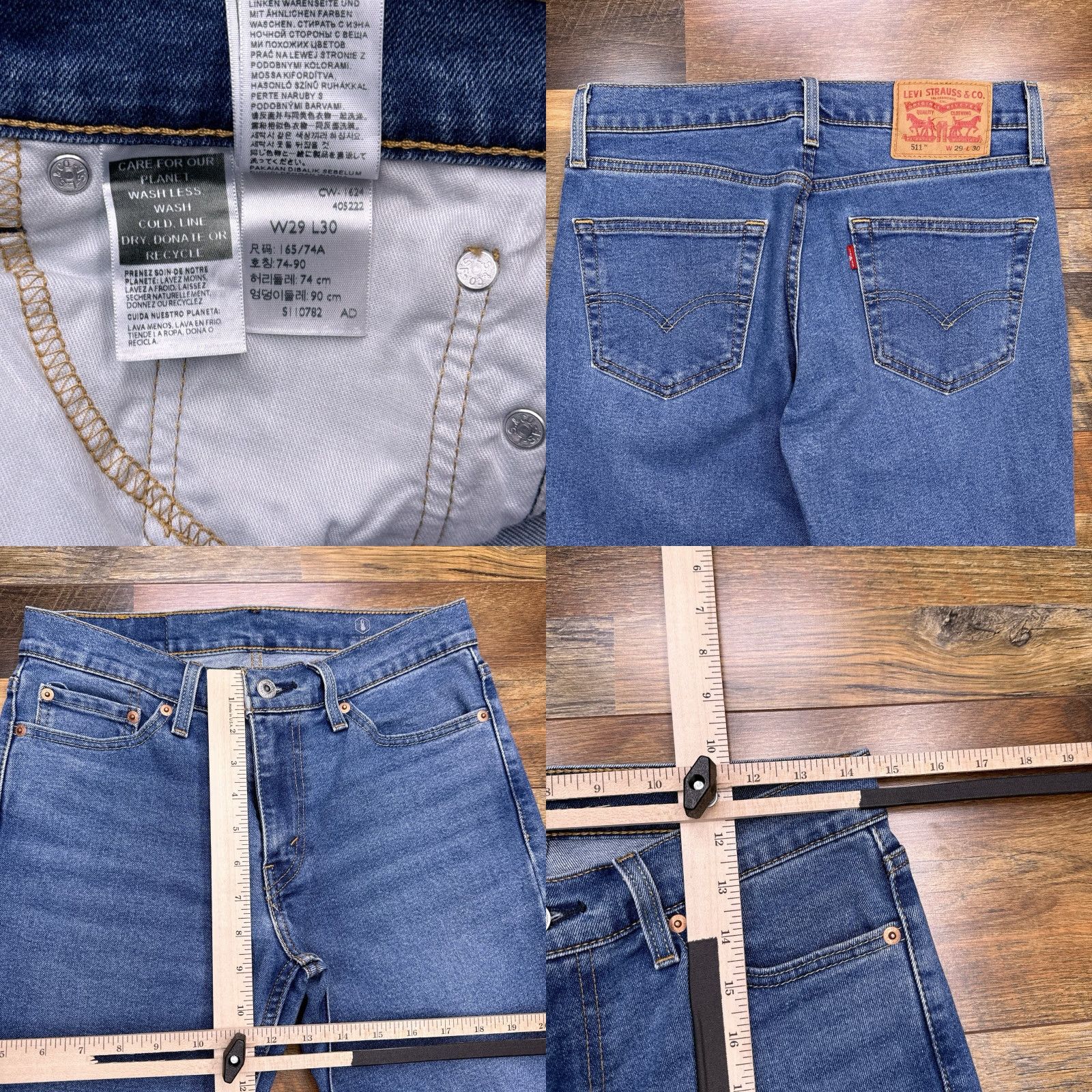 Levi's Levi's 511 Jeans Mens 29x30 Blue Mid Rise Slim Stretch Denim 5-Pocket Modern American Size US 29 - 8 Thumbnail